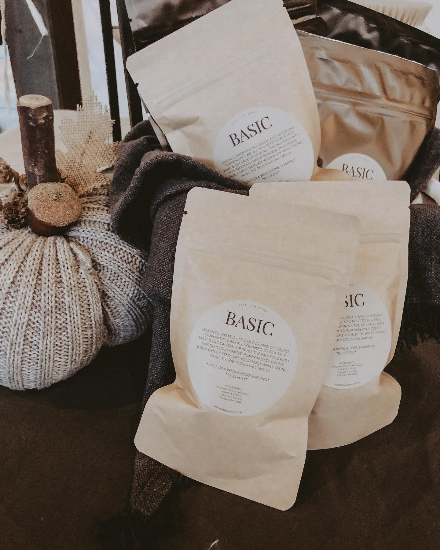 Anyone else absolutely LOVING these crisp fall nights? We leave our windows open, sleep soo good, and wake up to comfy crispy mornings!

With that, BASIC body scrub is back for a limited time!! The delicious aroma from our Pumpkin Spice Coffee Scrub 