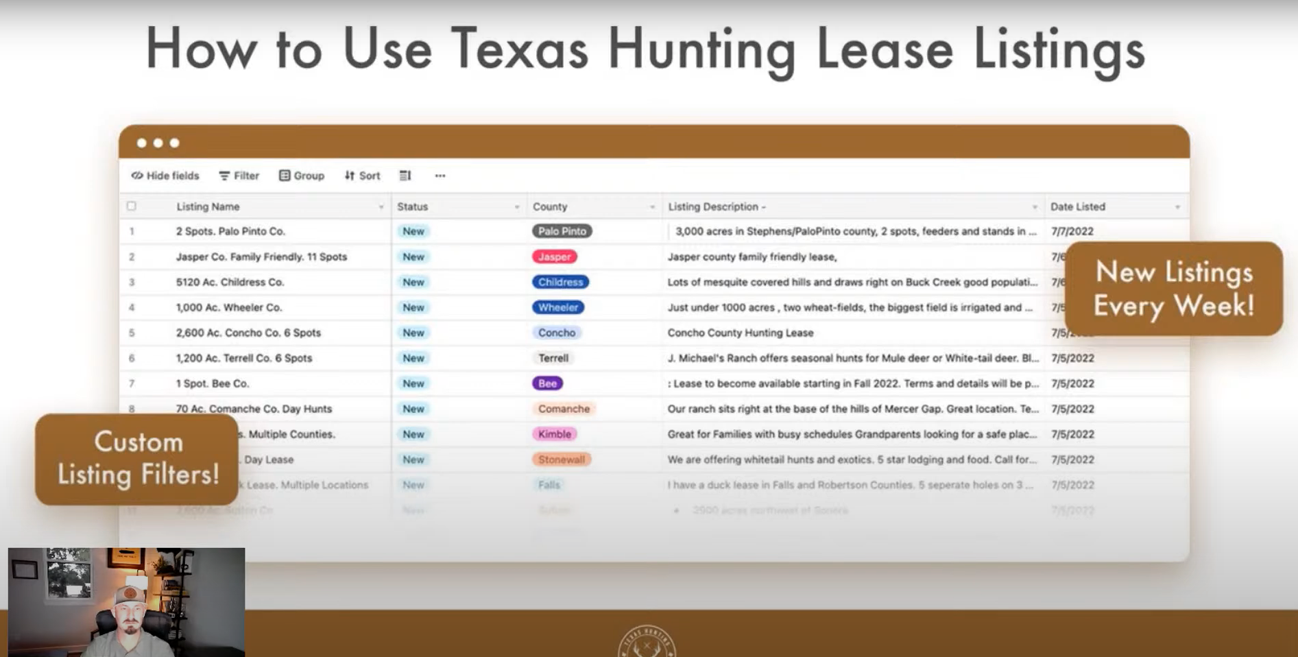 How to use Texas Hunting Lease Listings