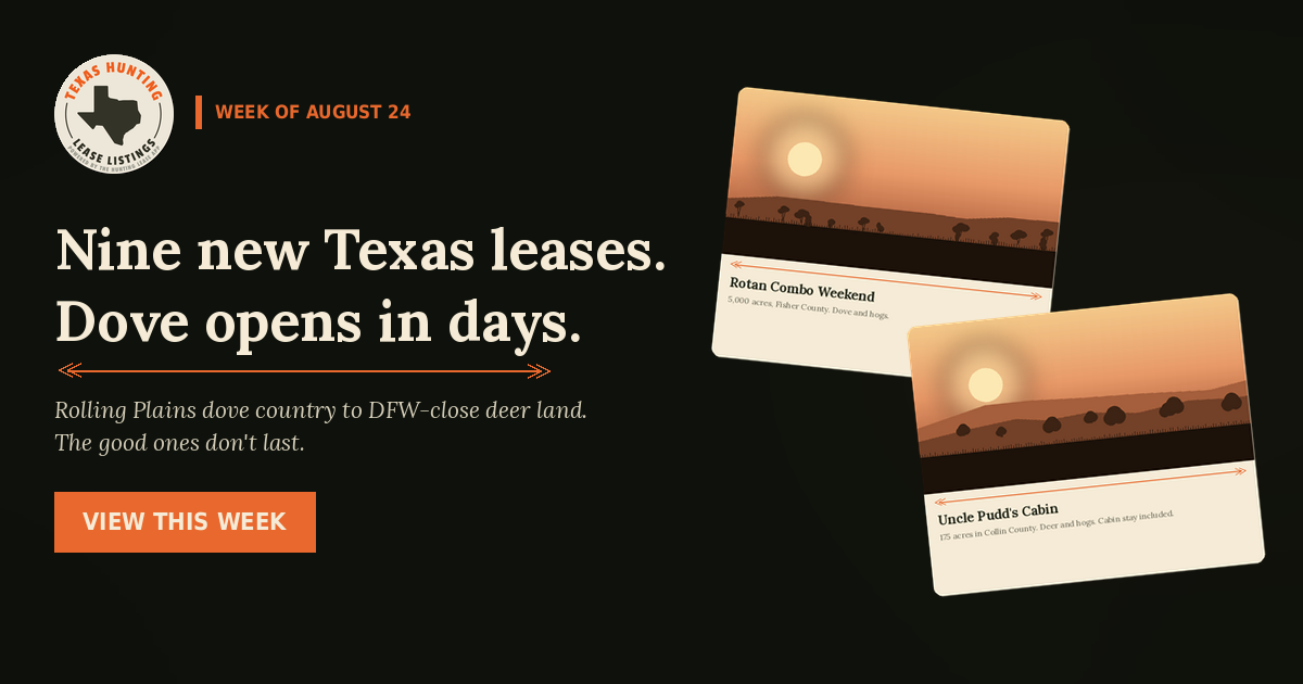 Nine New Texas Leases Just Landed — And Dove Season Opens in Days