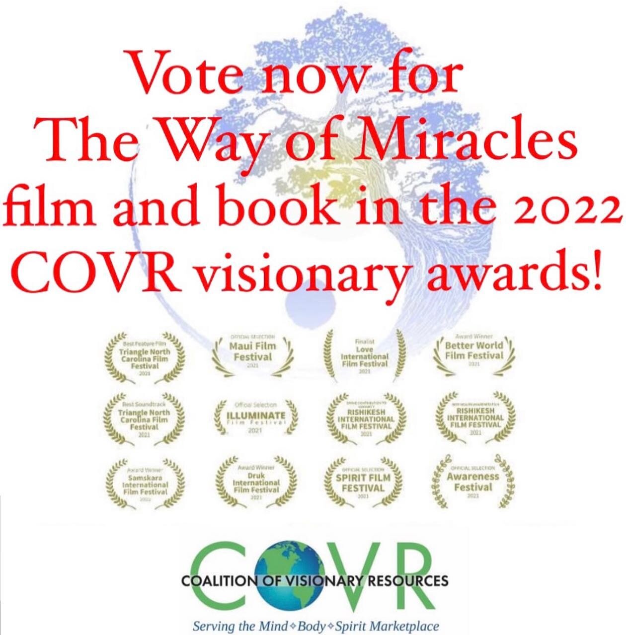 Vote now for the Way of Miracles ! 👉 
https://covr.surveysparrow.com/s/2022-covr-visionary-awards/tt-fa2546? 

Voting opens April 4 and closes April 25. Help us win Gold by voting at the following link above 👆.
#covrvisionaryawards2022 #covr #thewa