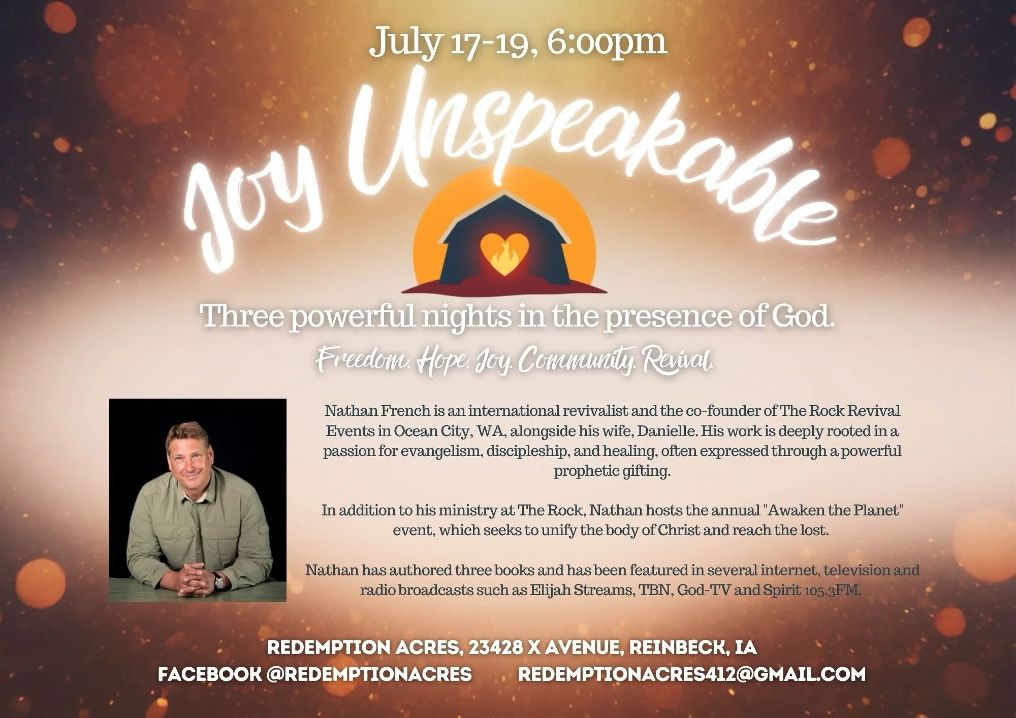 Iowa - Joy Unspeakable event