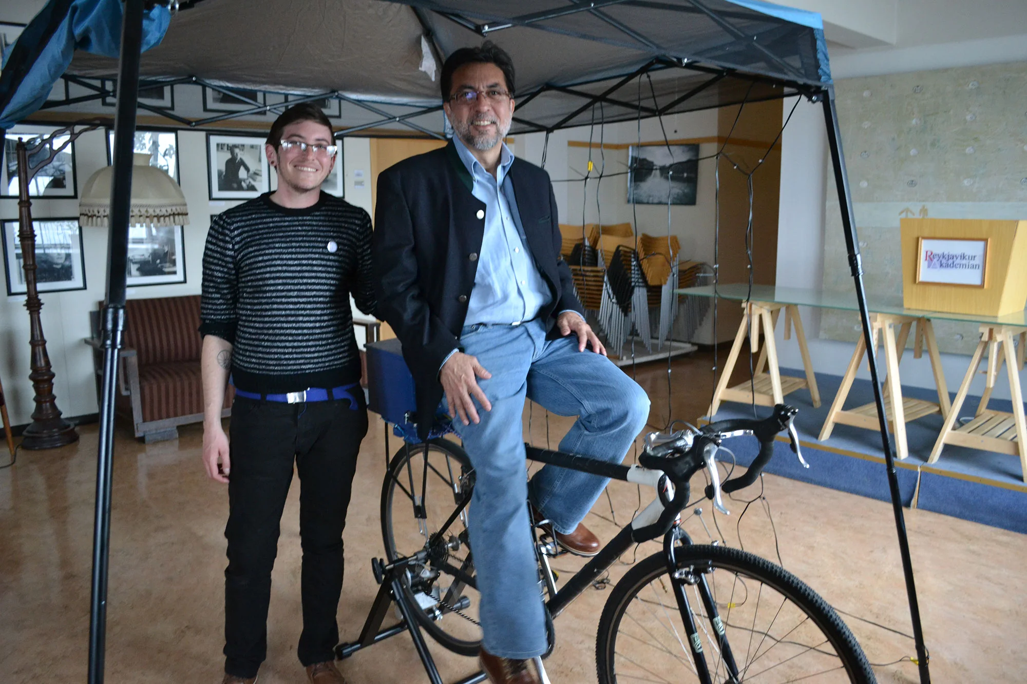 With Luis Arreaga, U.S. Ambassador to Iceland, at Hoffmannsgallerí Ramír in Reykjavík