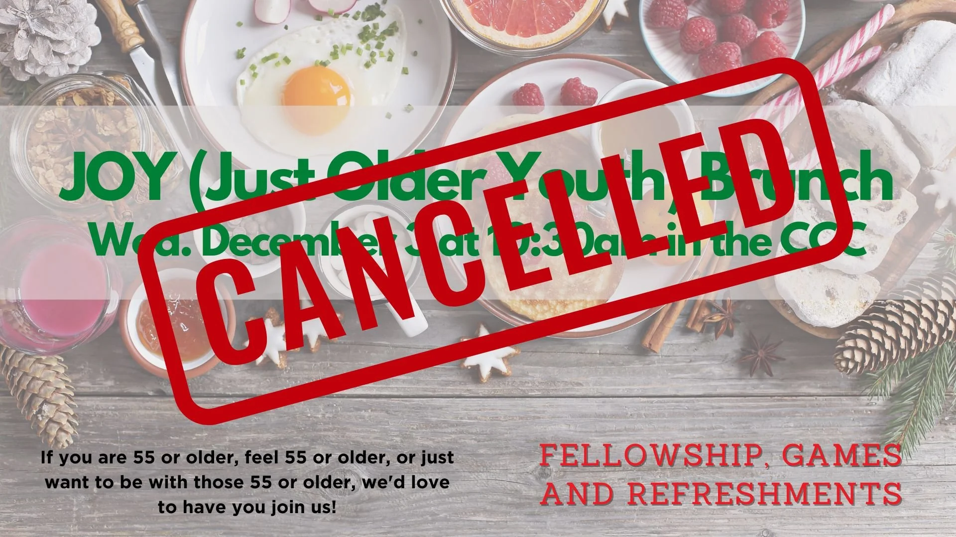 CANCELLED: JOY (Just Older Youth) Brunch