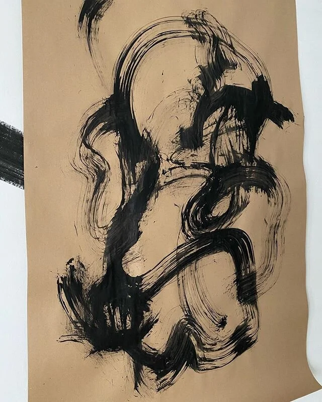 〰️ Testing Big Scale Artwork on Earth Brown Paper. Can&rsquo;t wait to have them Framed ✨