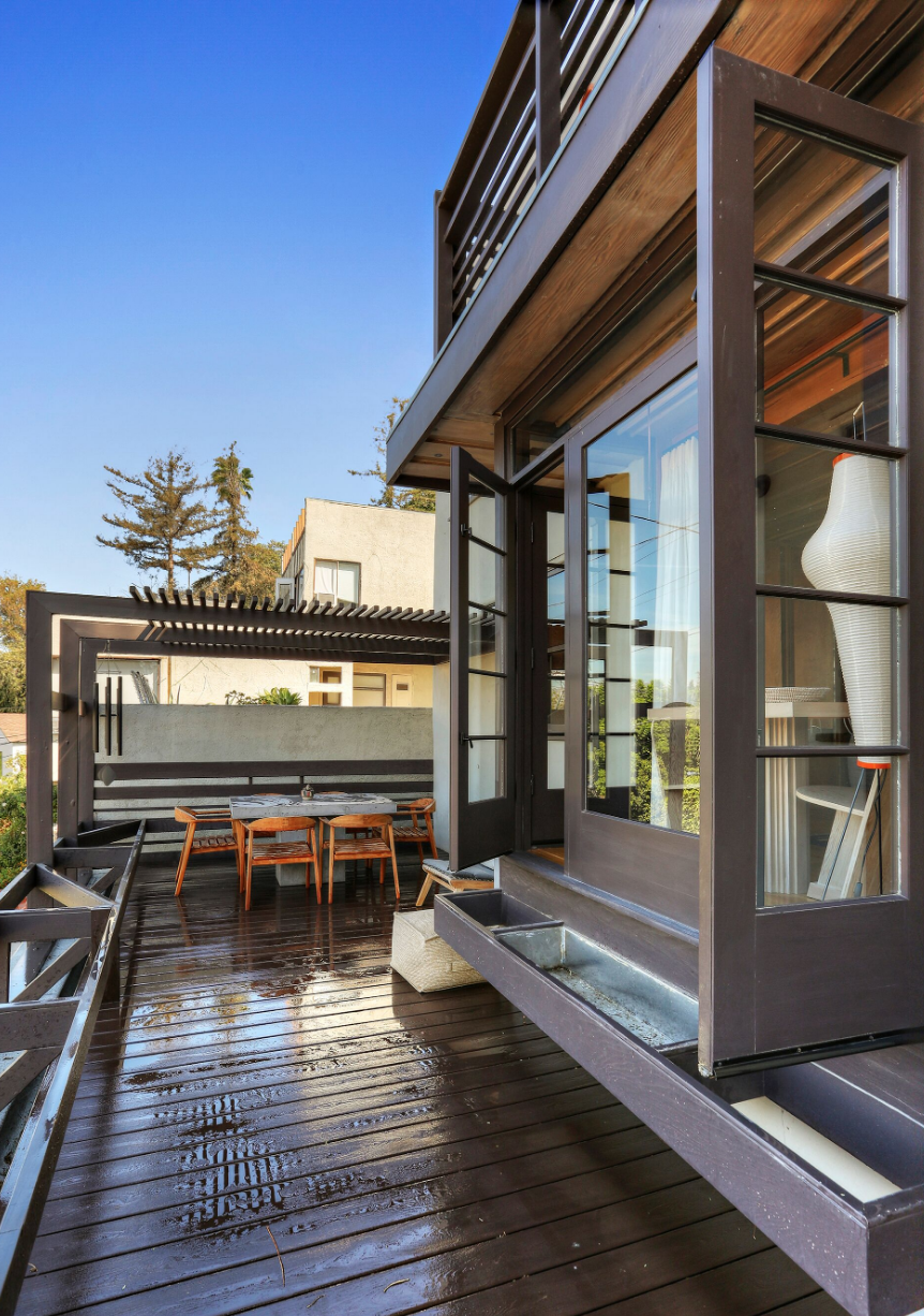 The deck of a studio apartment at Manola Court.
