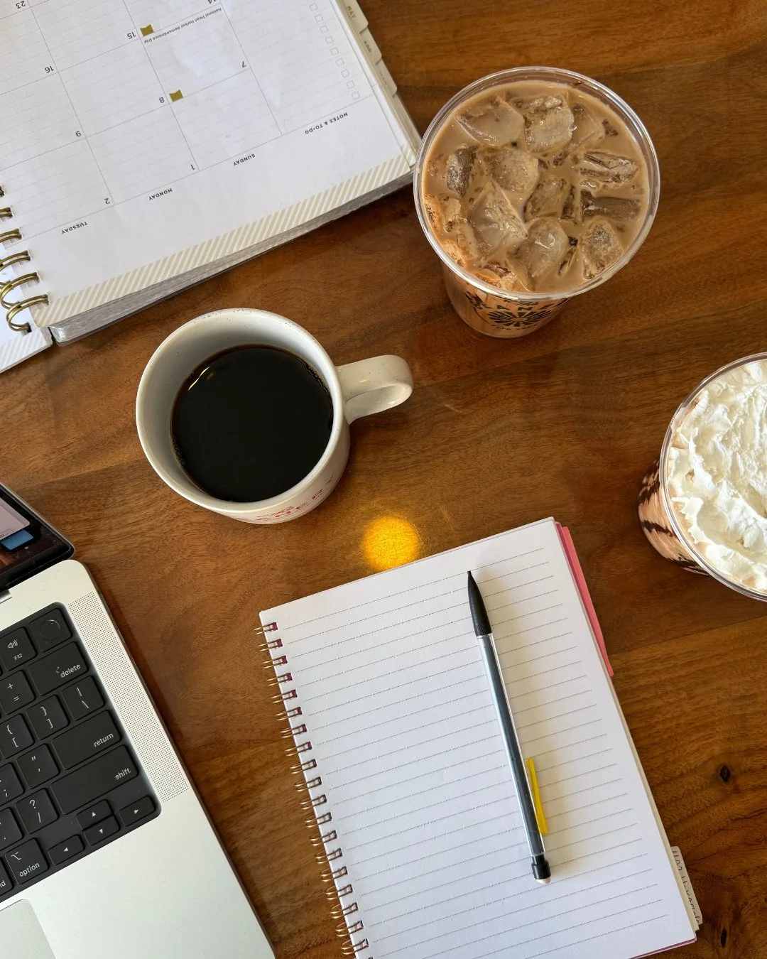 An iced peppermint mocha in one hand and a to-do list that is a mile long in the other, we&rsquo;ll be here all day keeping cozy and caffeinated!☕️🔥