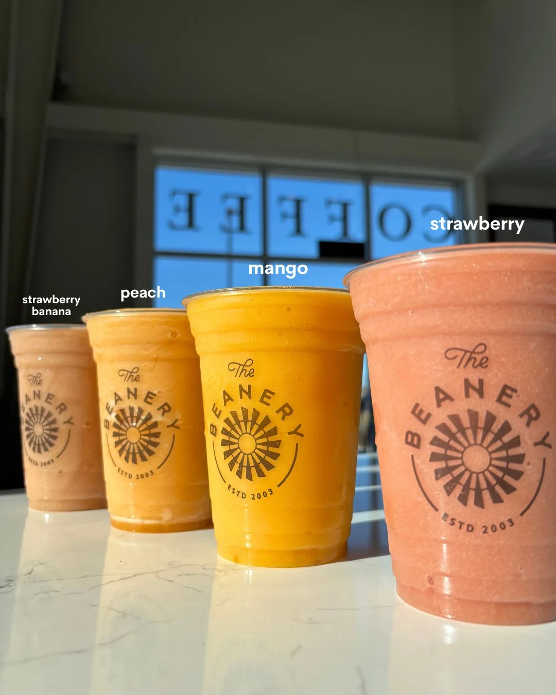Our mouths are watering over the NEW smoothies!⁠
⁠
Your favorite smoothies got a revamp! We are now using real fruit juices and better ingredients, and we could not be more excited for you to sip on them!⁠
⁠
Our team has been counting down the days t
