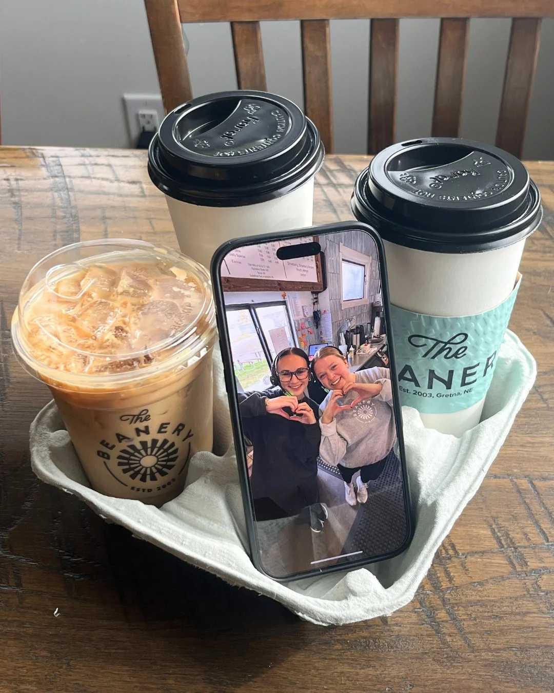 Cups are full and so are our hearts <3⁠
⁠
Swing by for a delicious coffee made by the cutest crew!