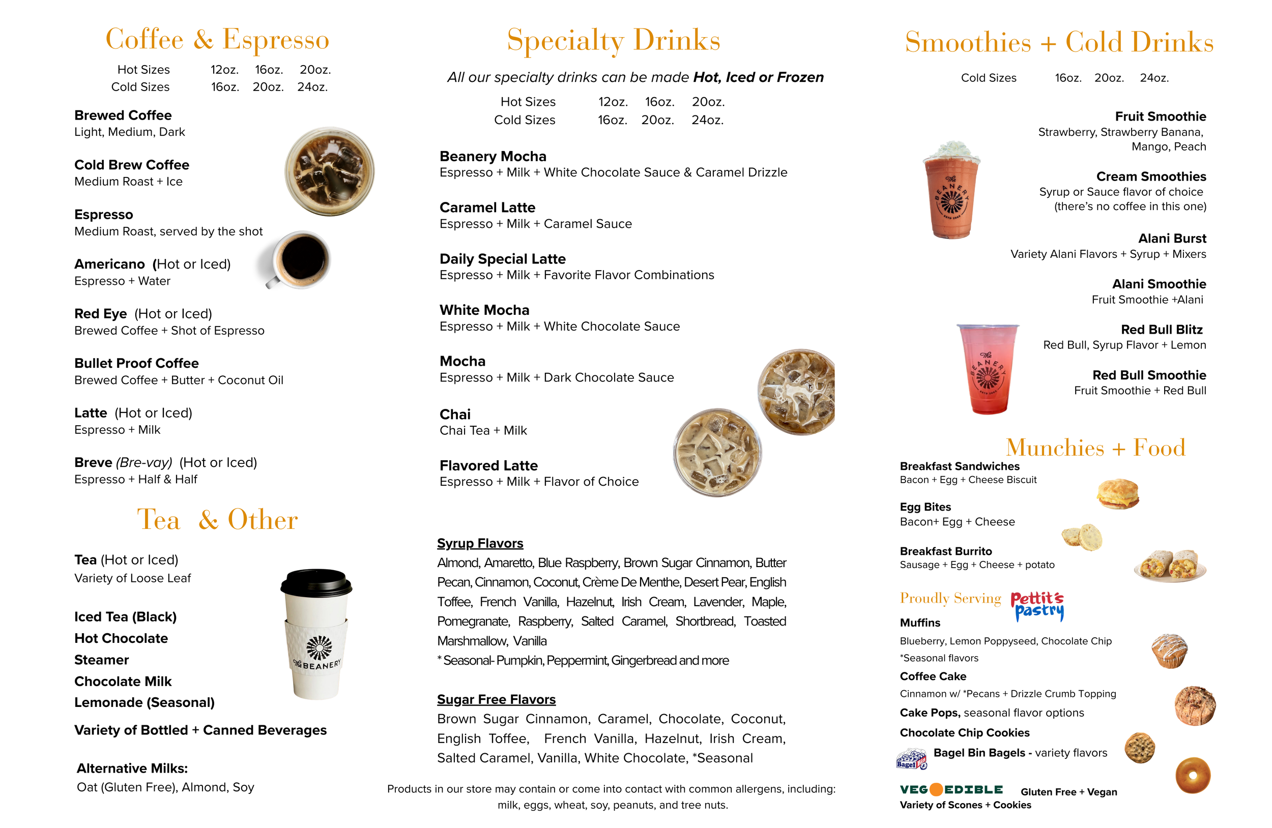 Menu — The Beanery