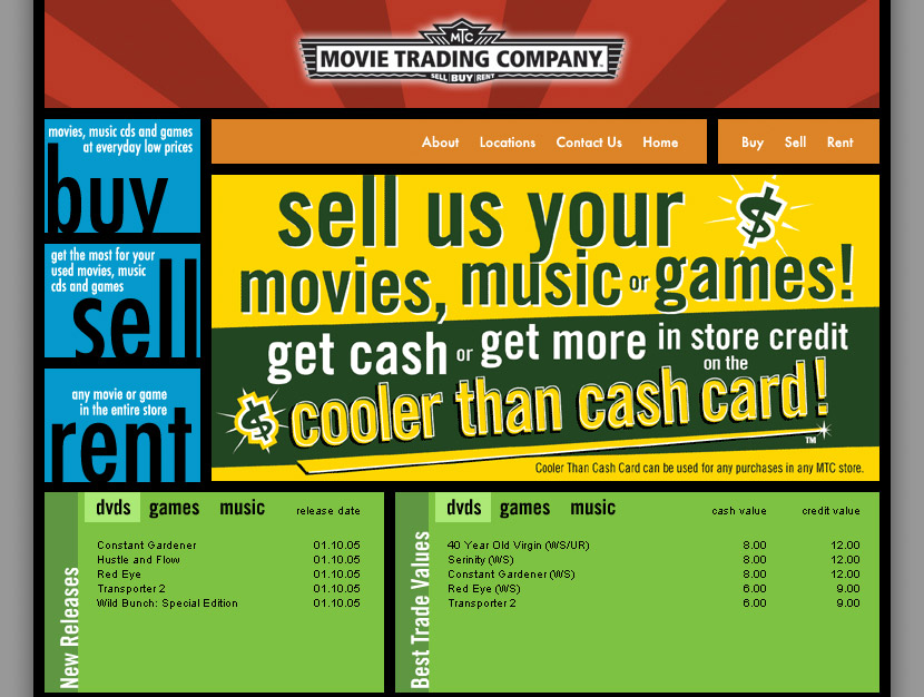 Website for Movie Trading Company