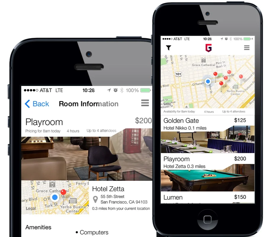 Hotel meeting space app built at 2014 Launch Hackathon