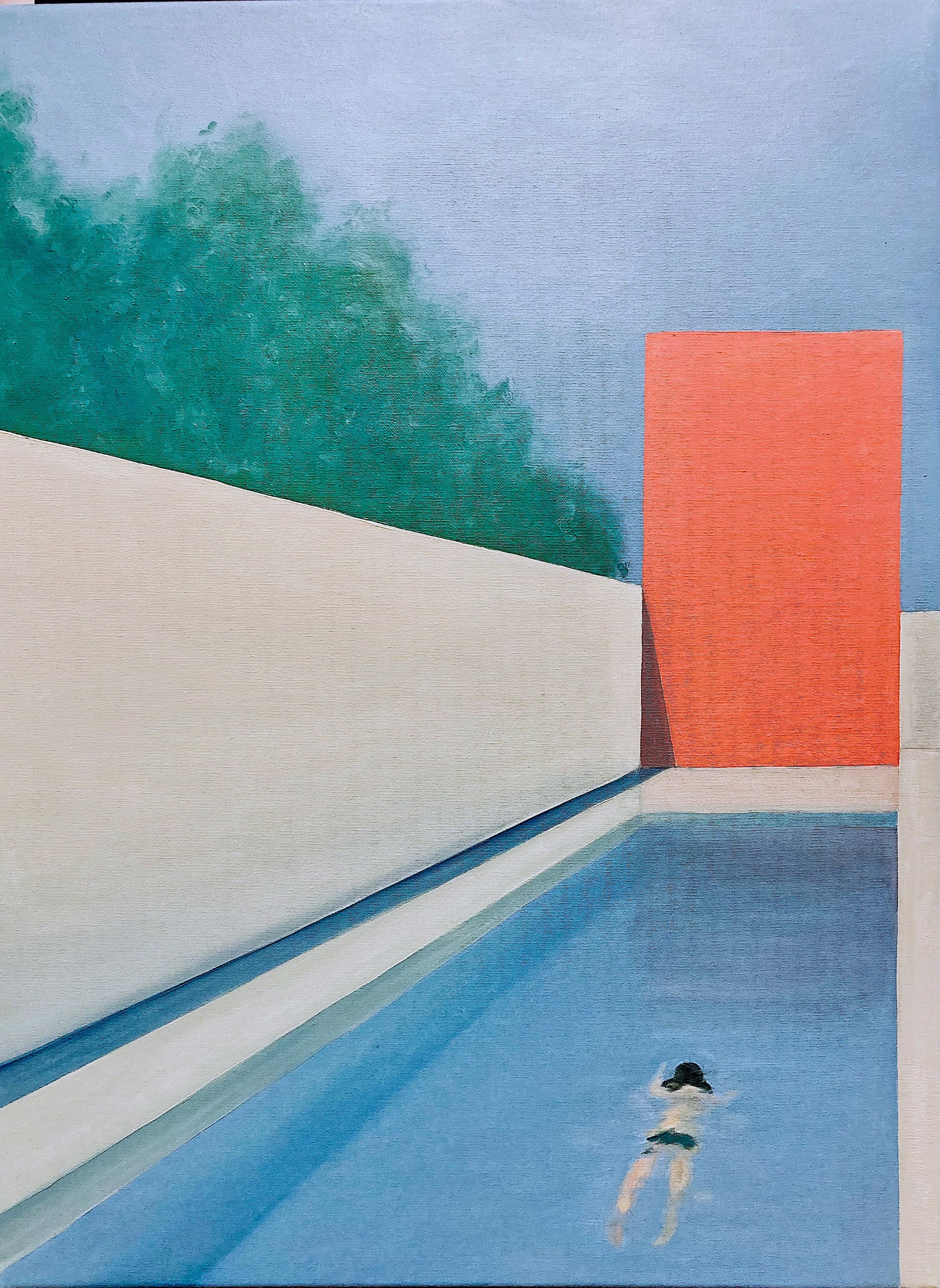 Une piscine peut en cacher une autre | 80 x 60 cm | oil on canvas | 2021