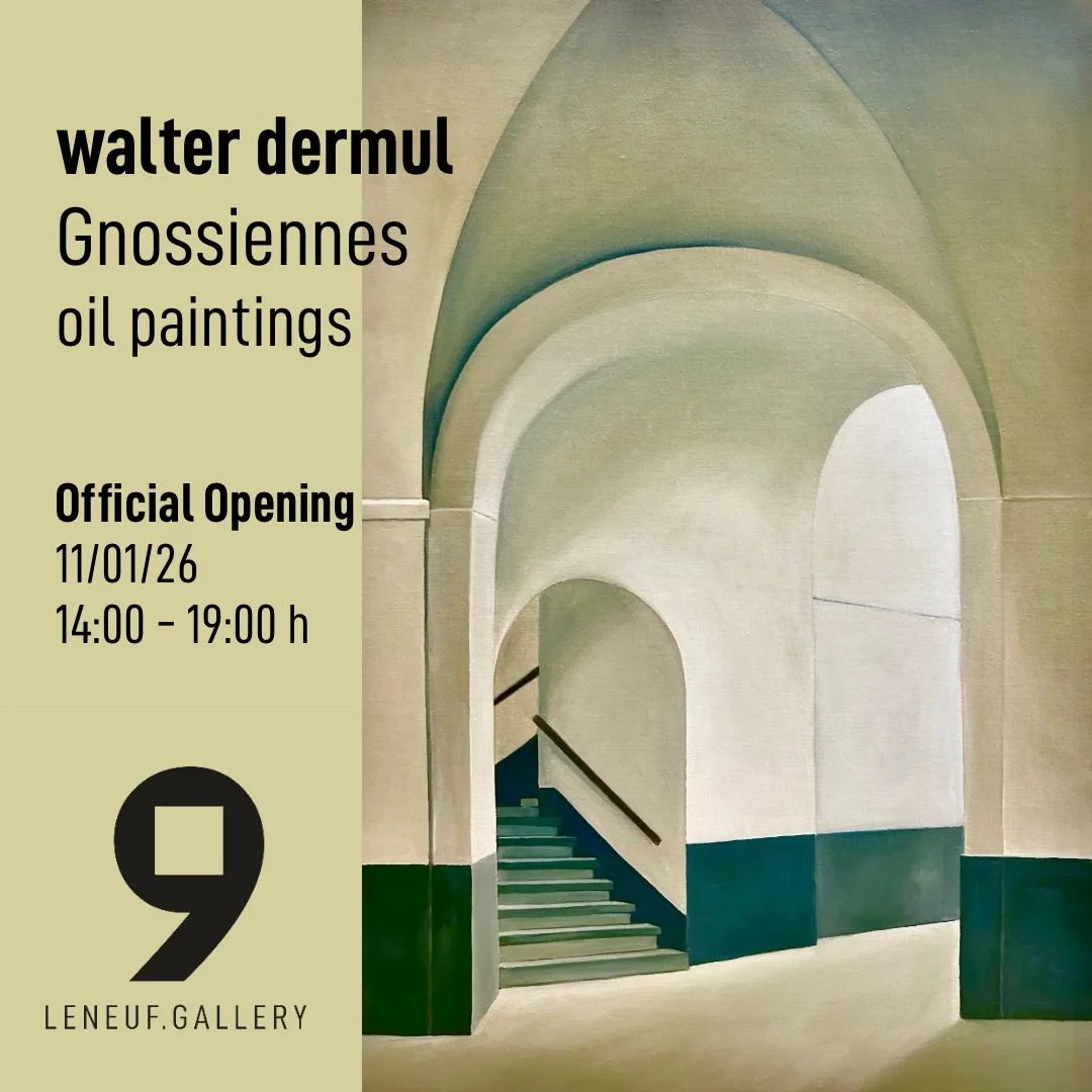 🎬 Opening this Sunday!

Painter walter dermul will be back at the Le Neuf Gallery in Brussels with a selection of his latest oil paintings. At the core of this exhibition is the series 'Gnossiennes', a nod to Erik Satie's experimental piano composit