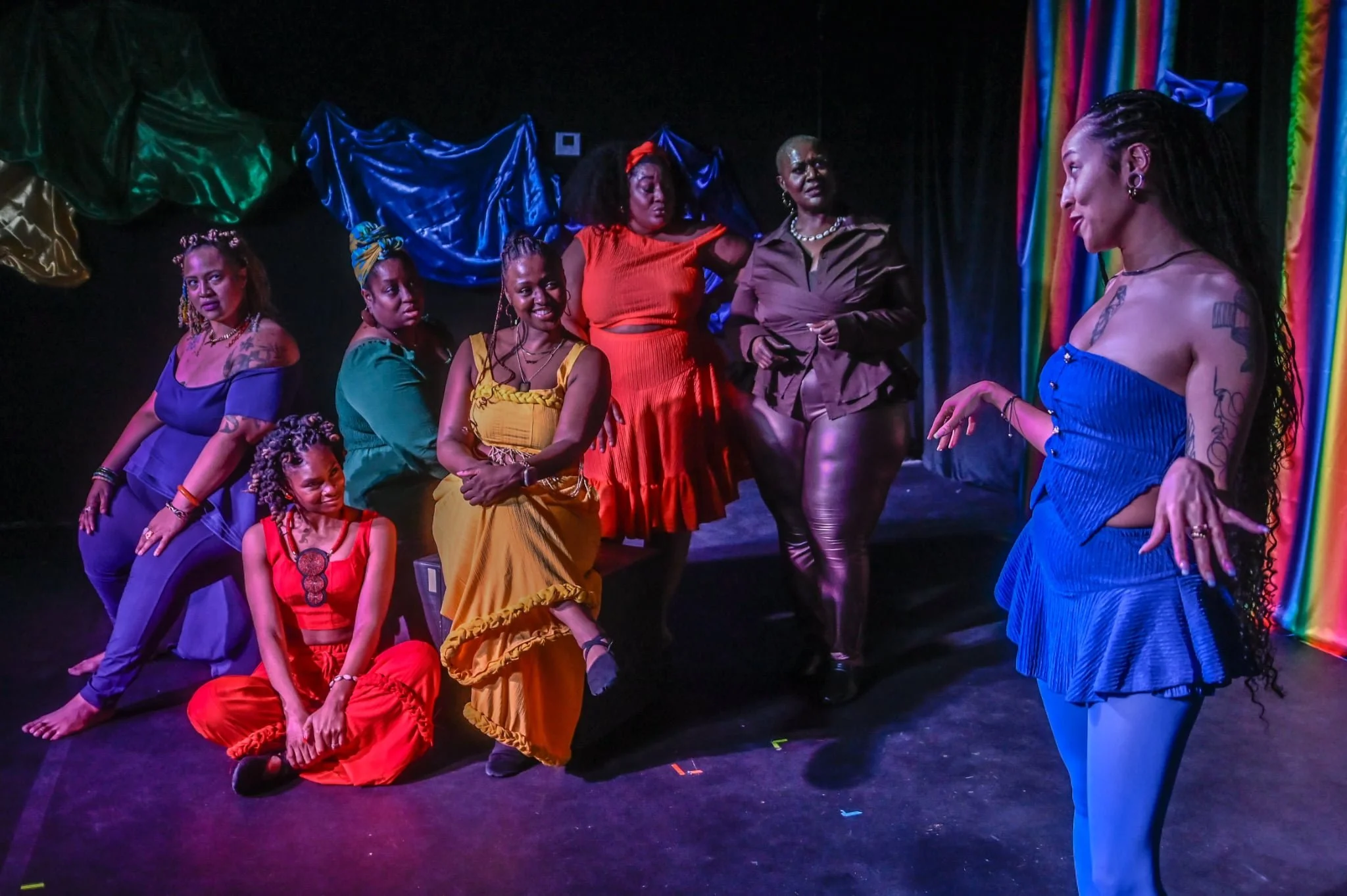 The cast of World Stage Theatre's "For Colored Girls..."