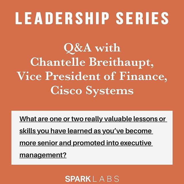 Meet @jetgirl25 &amp; her fabulous perspectives &amp; advice to leaders as they move into executive management. 
____

For more information &amp; the blog post full of great advice, visit our blog on www.sparklabsco.com.