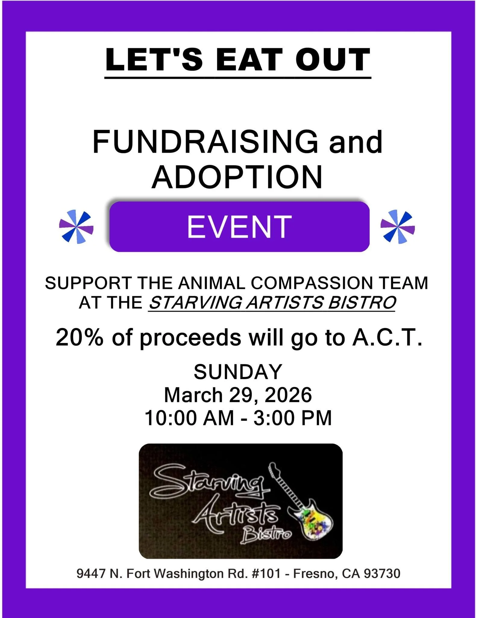 Let's Eat Out Starving Artists Bistro Fundraiser