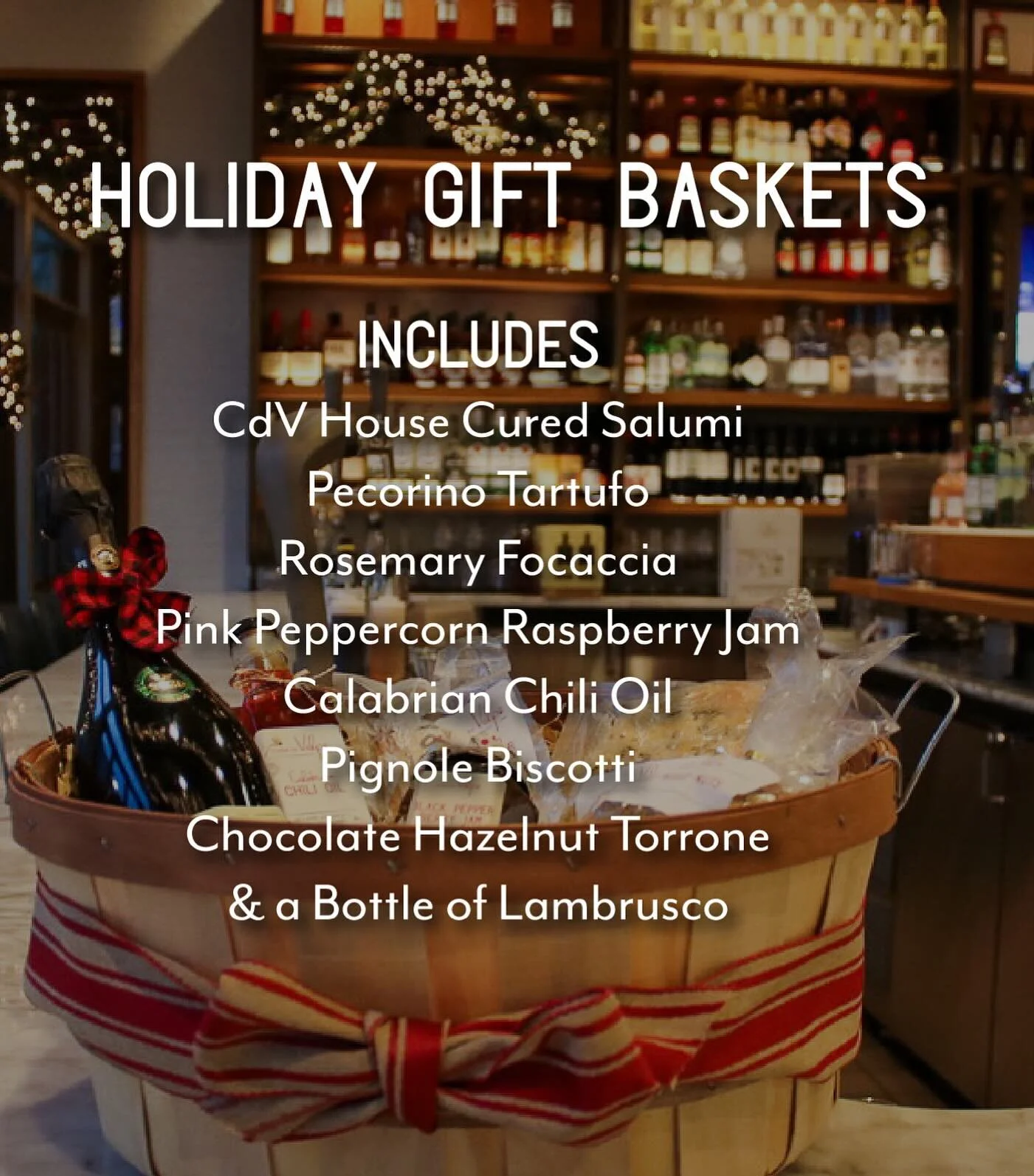 Last minute holiday shopping ✅ Order our holiday gift basket at cdvolpe.com and pick up today 🎁