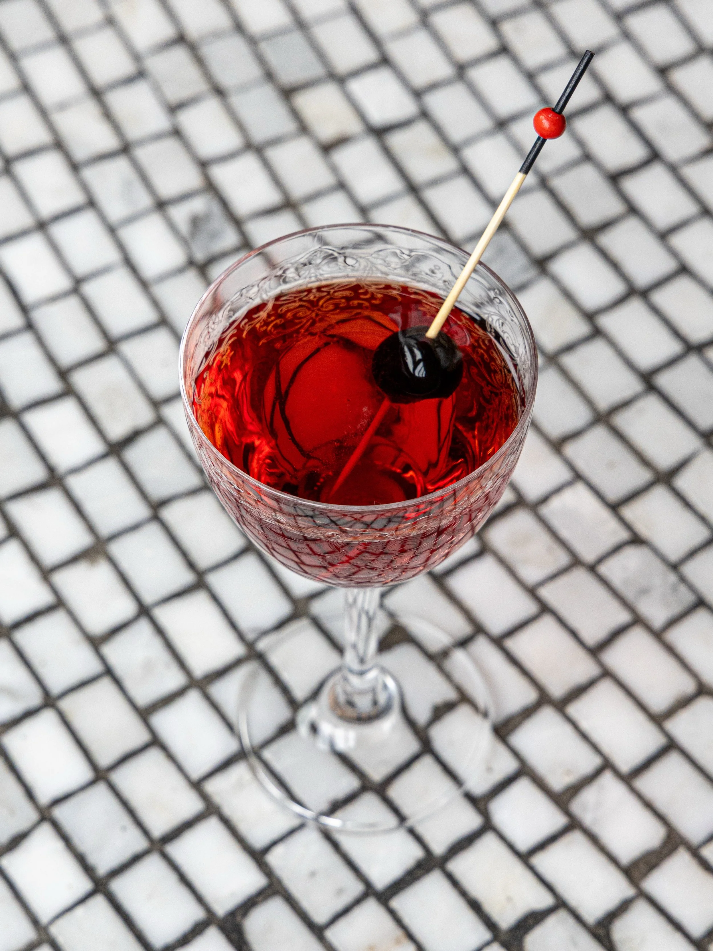 Cherry kissed, bitter at heart. 🍒 Cherry Kissed Negroni &bull; Gin, Montanaro, vermouth rouge, cherry bark-vanilla bitters