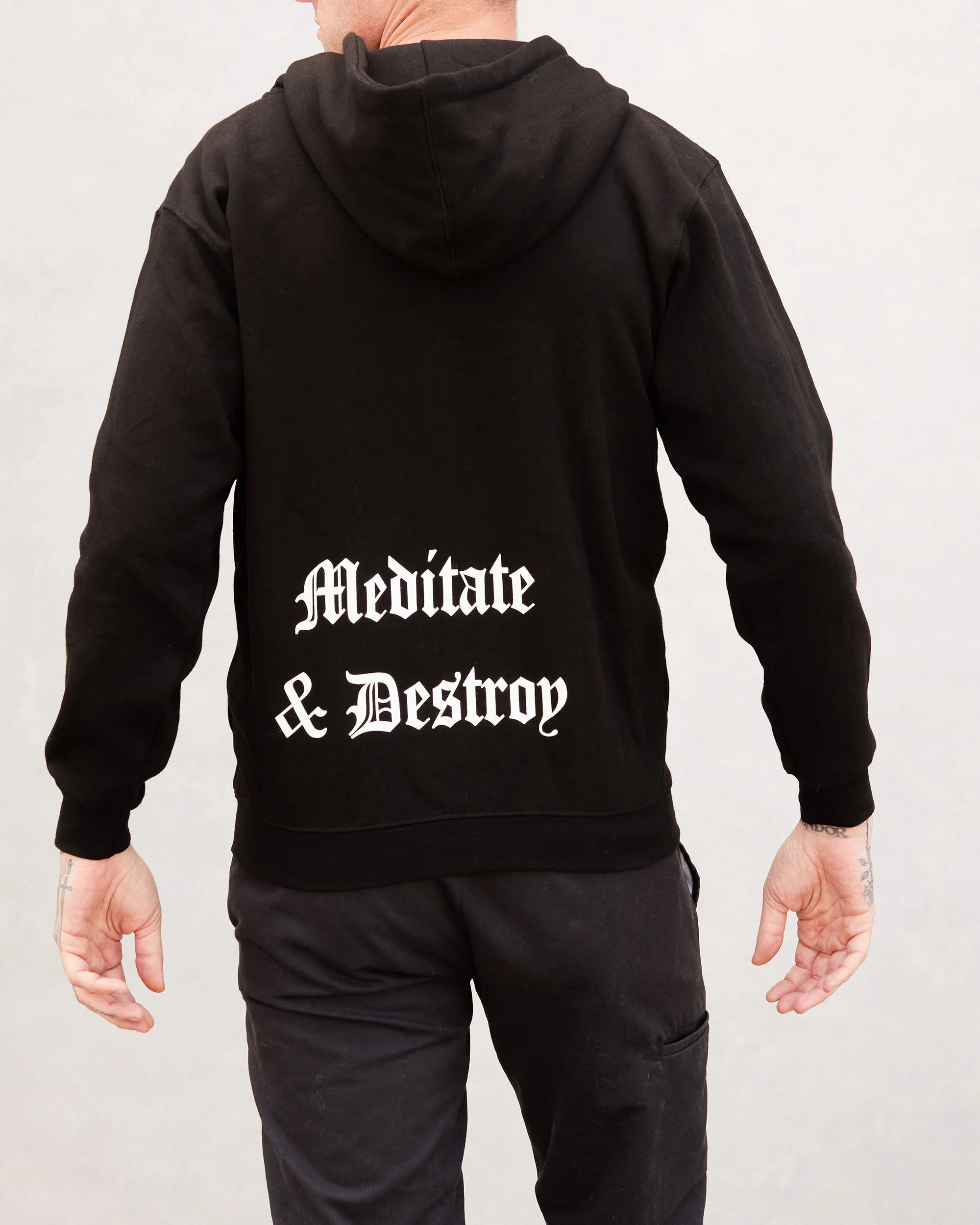 Meditate and Destroy Lightweight Zip-hooded Sweatshirt
