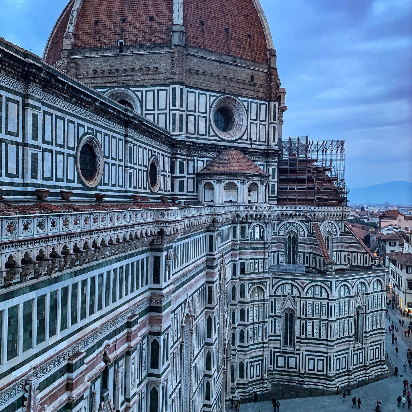 Duomo Duomo Duomo! Construction began in at the end of the 13th century by Arnolfo di Cambio. It wasn&rsquo;t until the was 15th century that the dome (designed by Filippo Brunelleschi) was added. However, the Duomo is still incomplete to this day! 
