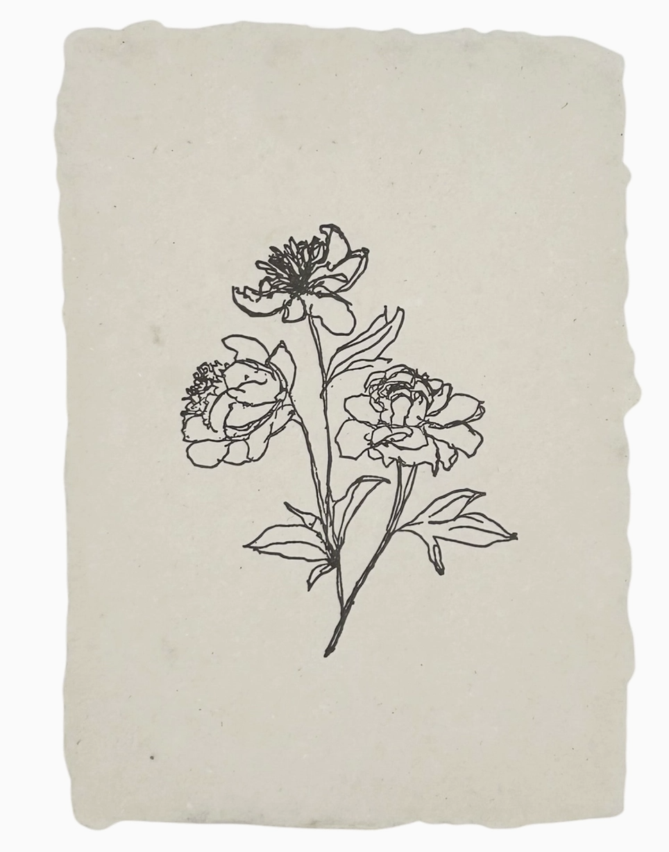 Peony Stems Art Print