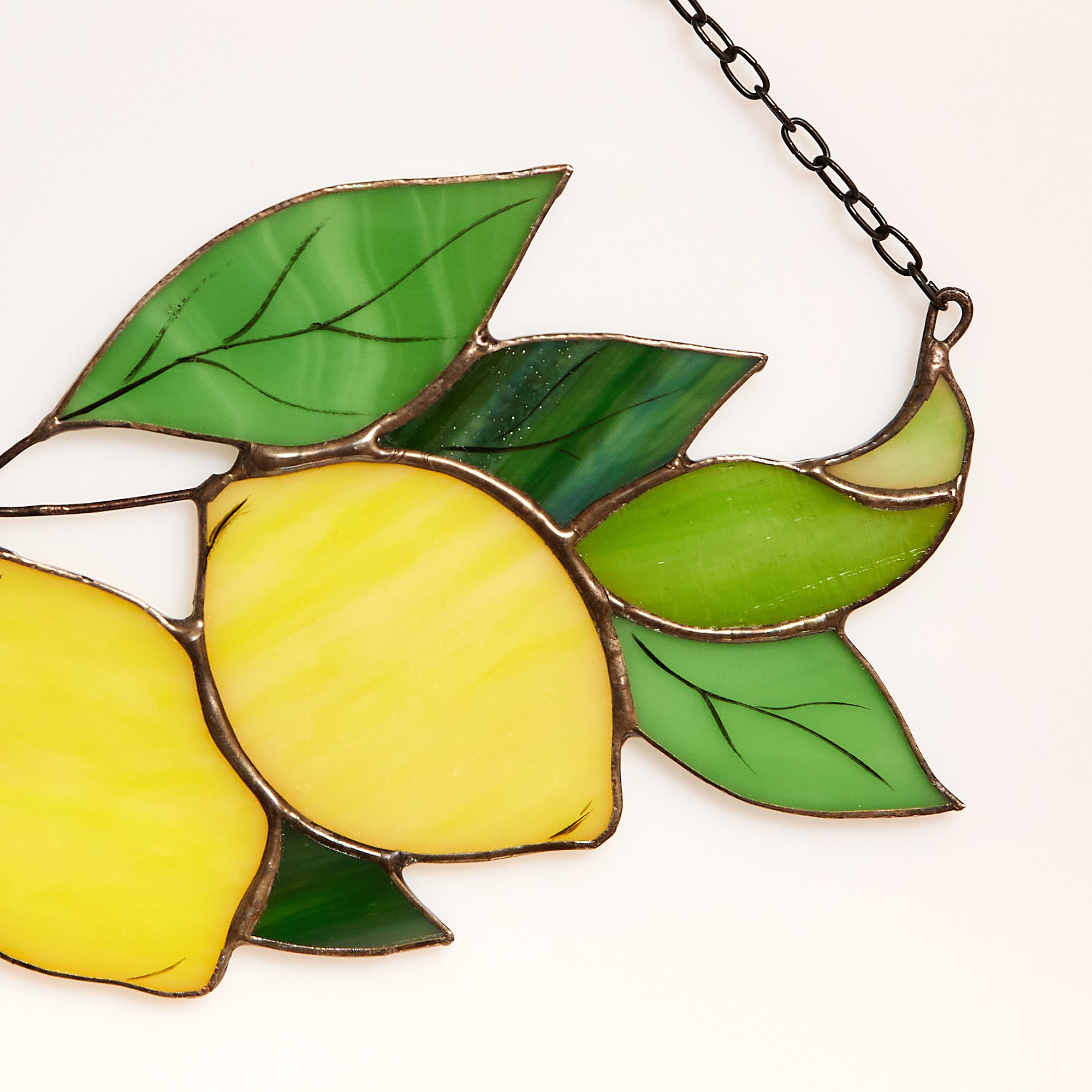 Lemon Branch Stained Glass Suncatcher
