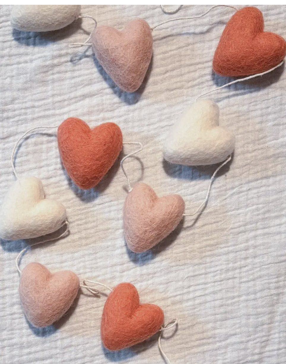 Wool Felt HEART Garland