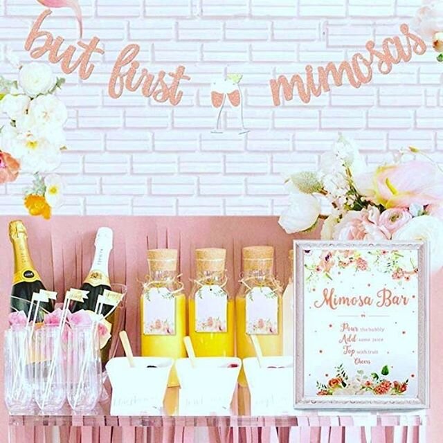 Who loves a good Mimosa Bar? I know I do!😍🎉 🍾
.
.
.
#mimosa #mimosabar #mimosatime #brunch #brunchathome #brunchideas #mom #funtimes #girlsnight #babyshower #baby #genderreveal #genderrevealideas #bridesmaids #bridetobe #bride #party #partytime #l