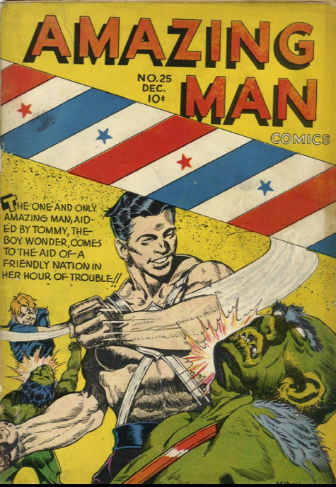 Creator Credits Amazing-Man: Writer: Lonergan (first name unknown) Artist: Sam Decker The Amazing Man Keeps a Date with Death Writer: Robert Turner
