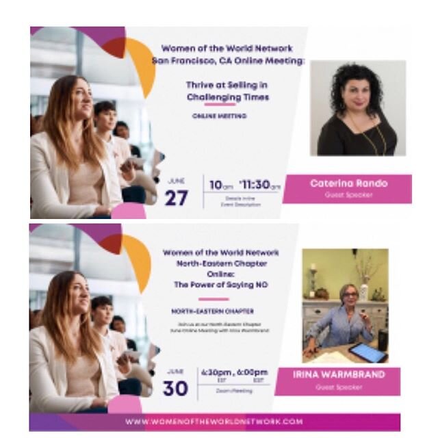 Look forward to seeing you at our upcoming events!!! RSVP on our website:

https://www.womenoftheworldnetwork.com/events#!calendar
.
.
.
.
#womenoftheworldnetwork 
#wotwn
#womenempowerment 
#empoweringwomen 
#businessgrowth
#diversity
#growth
#person