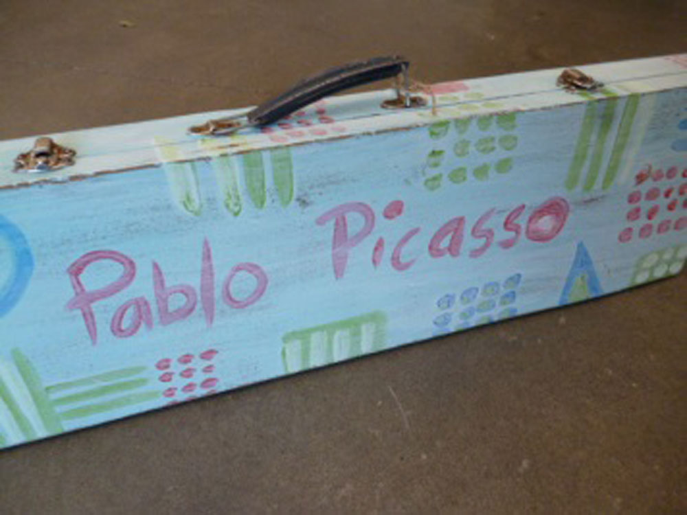 Upcycled ‘Pablo Picasso’ suitcase by Bridget Thornton