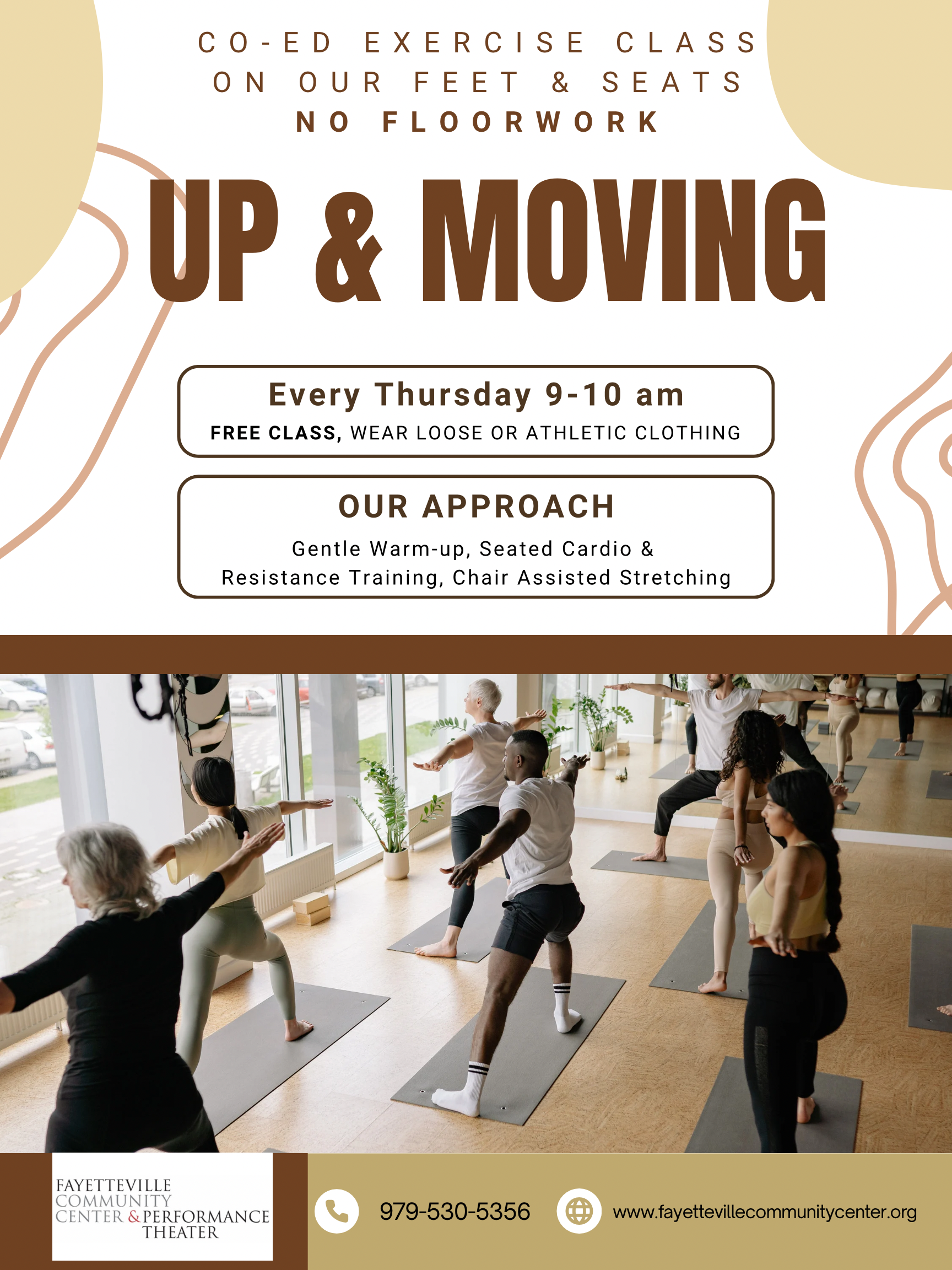 Brown White Modern Yoga Class Poster.png