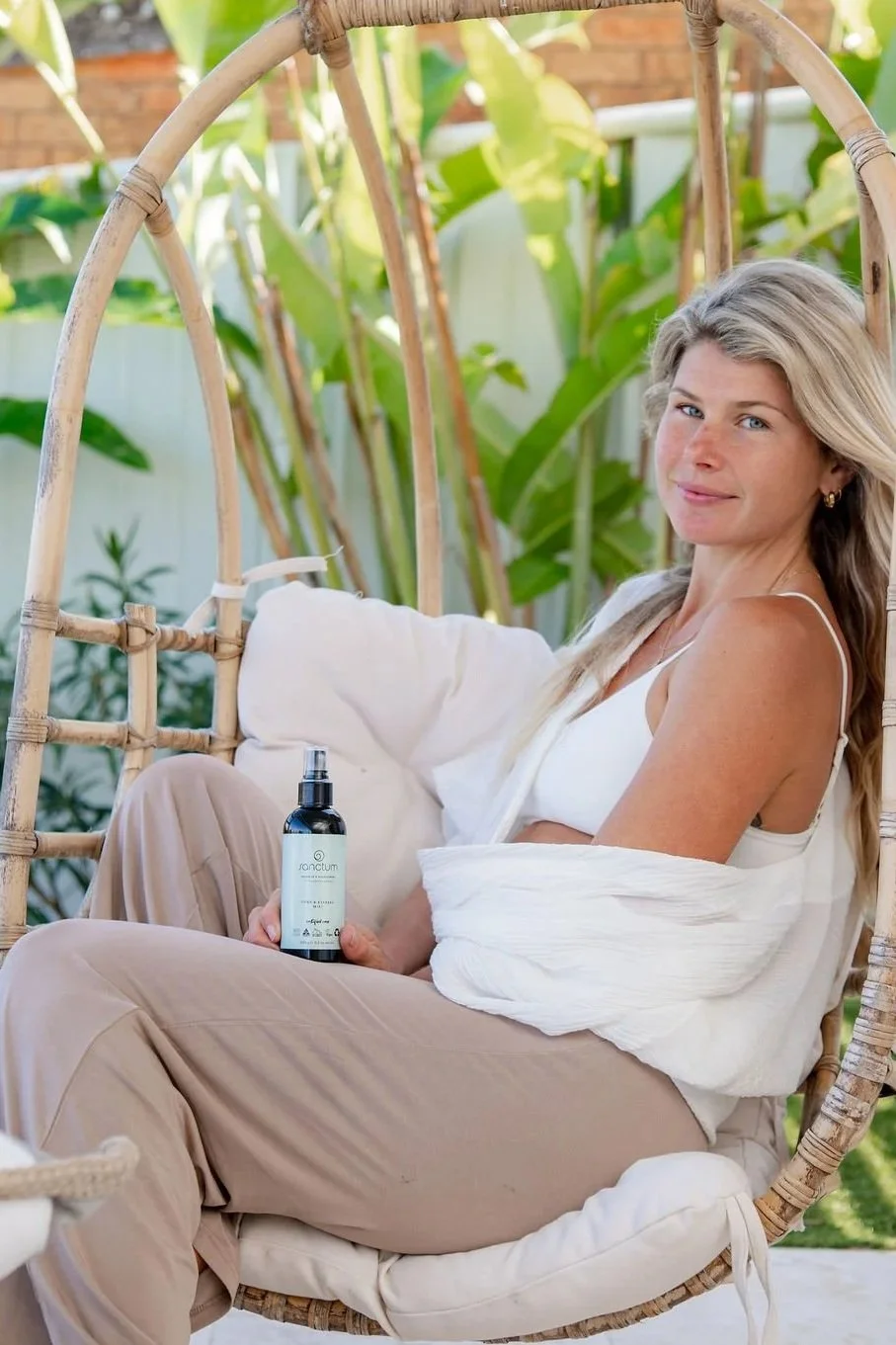 Mum and toddler playing together during a lifestyle skincare photoshoot at home