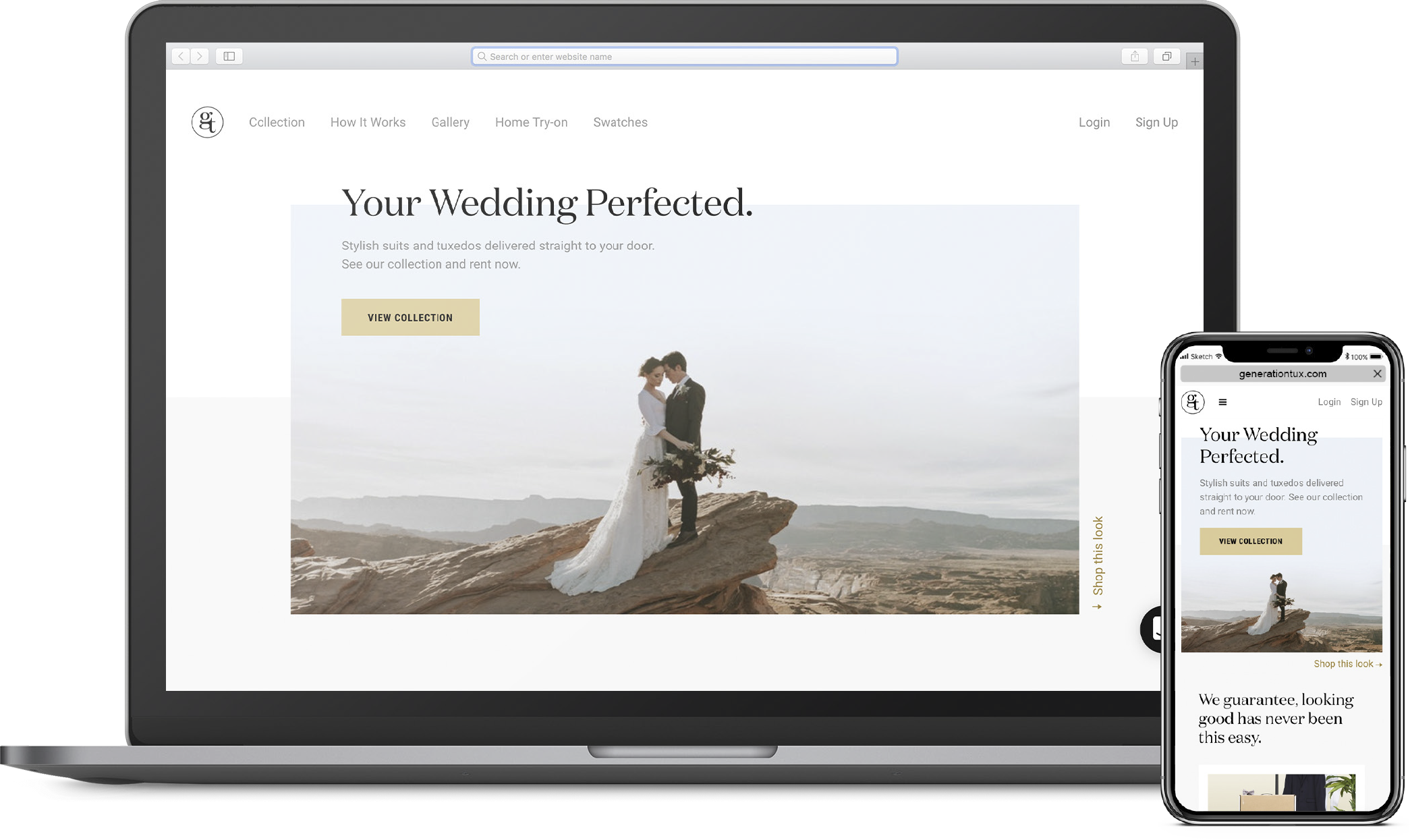 Generation Tux: Company started by former owner of Men’s Wearhouse, George Zimmer. Online only suit and tux rentals.