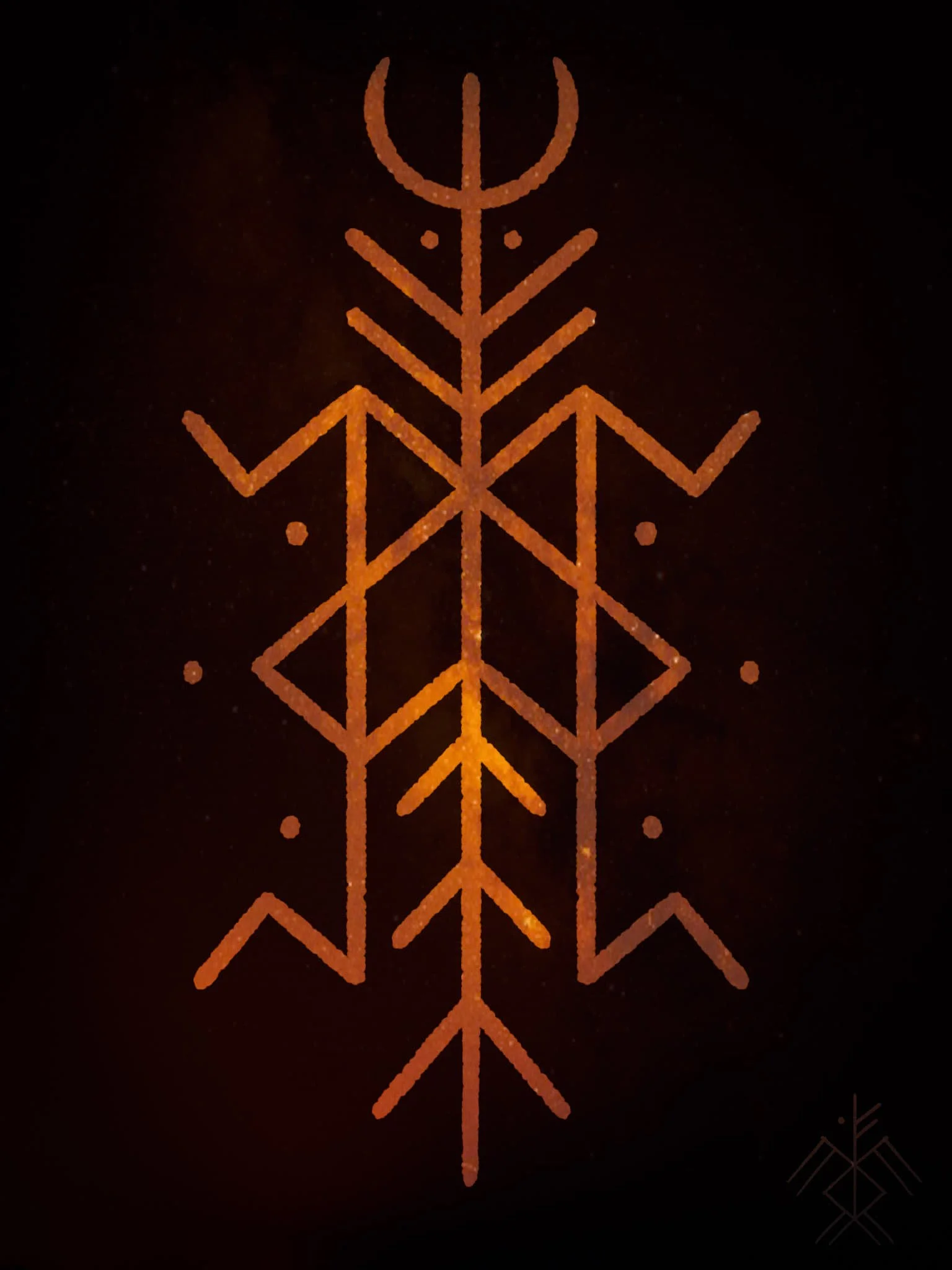 Symmetrical Long Staff Bindrune