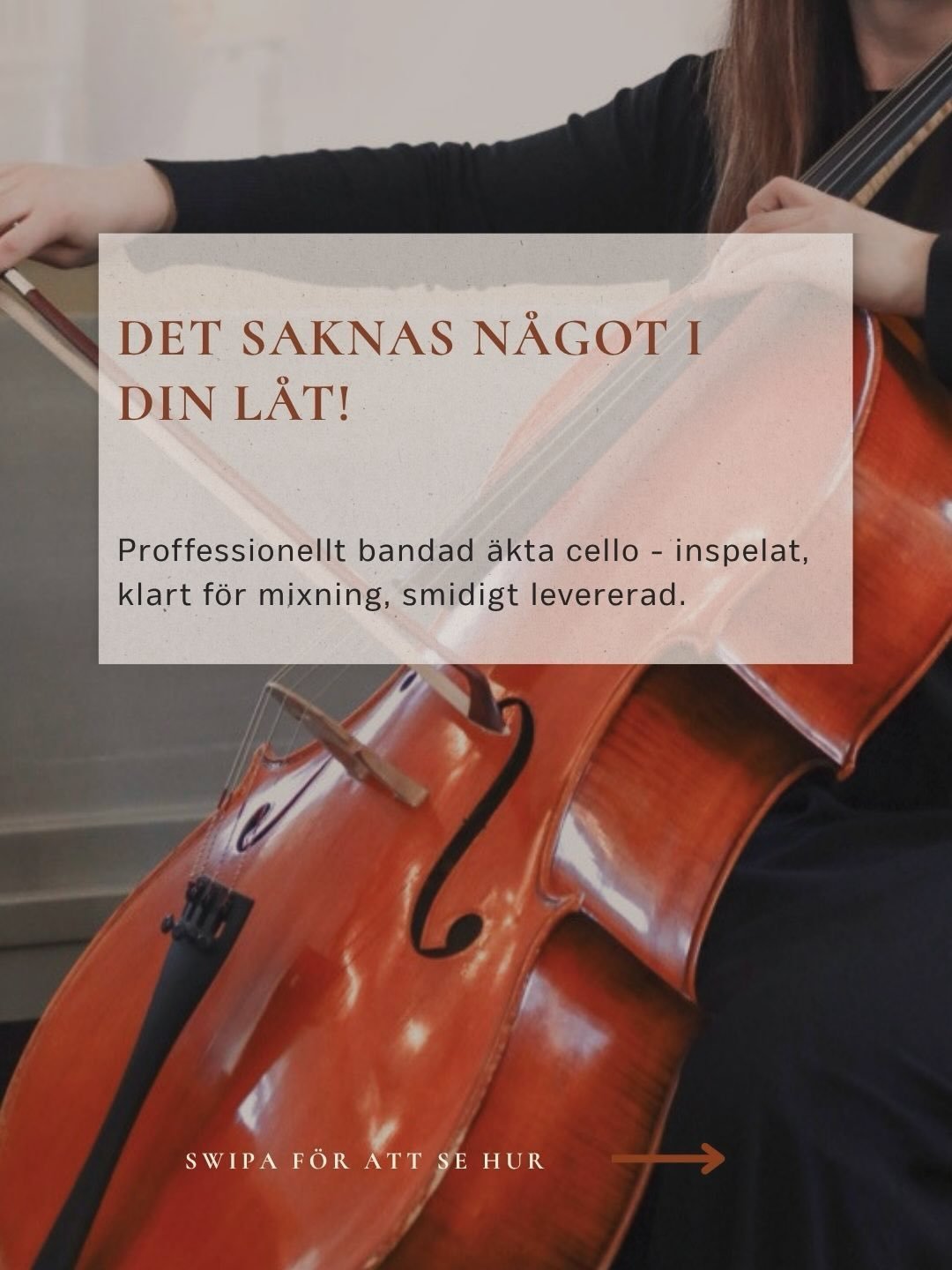 Cello till din l&aring;t! P&aring; distans, snabbt och mixklart. L&auml;nk i bio 🎻

Suomeksi feediss&auml; 🇫🇮

#studiocello #musikproduktion #remotesession #nordicmusic