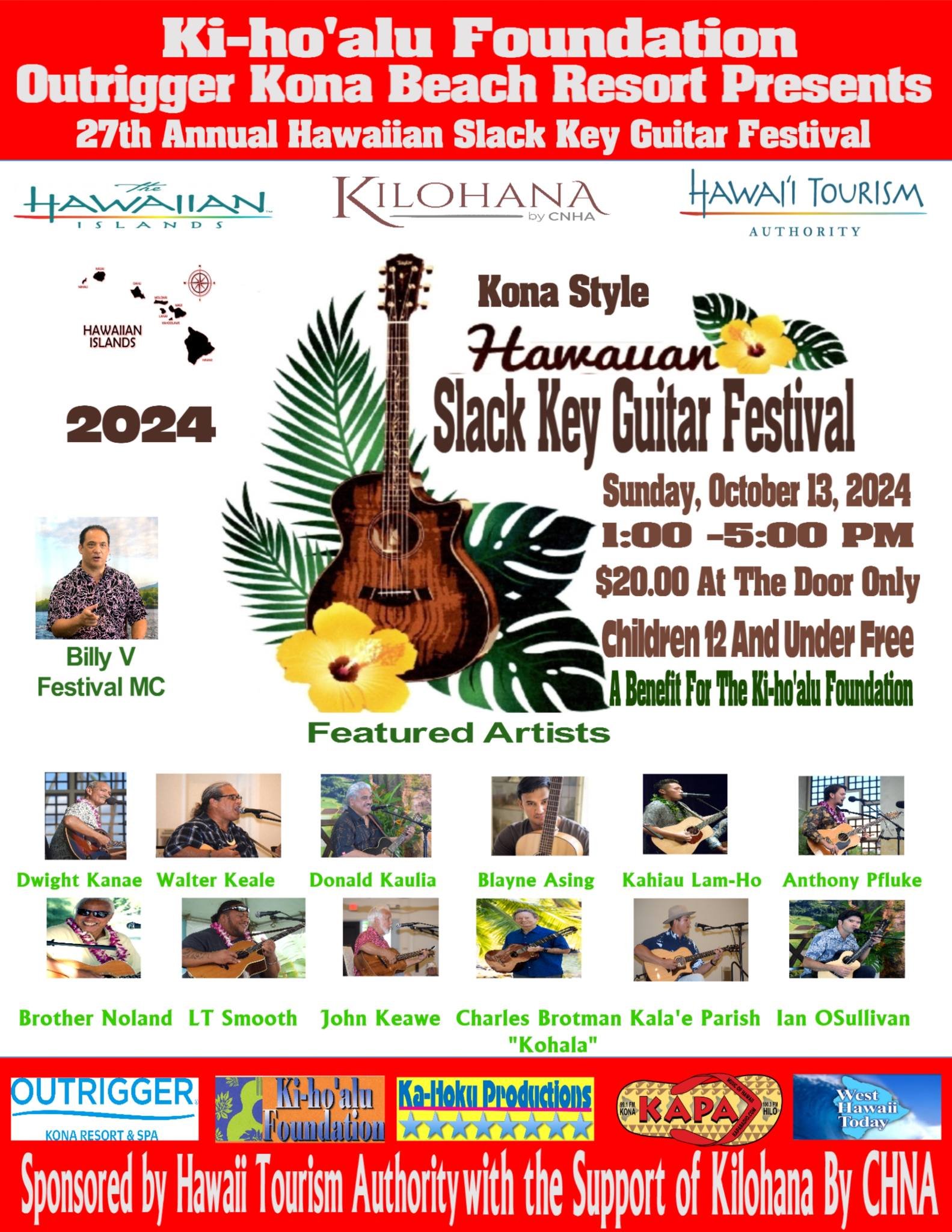 27th ANNUAL HAWAIIAN SLACK KEY FESTIVAL - OUTRIGGER KONA RESORT, KEAUHOU