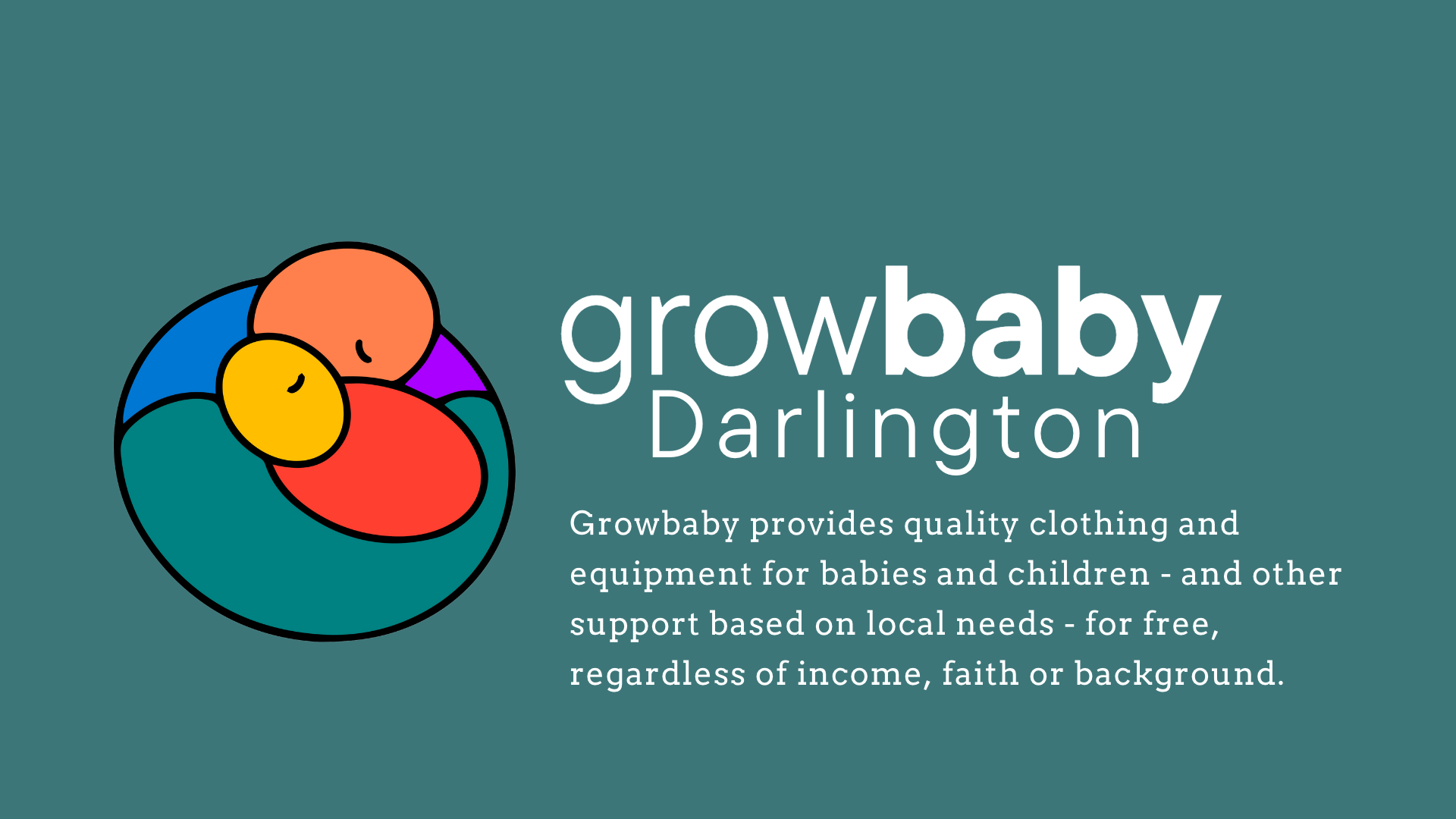 The logo and vision of Growbaby Darlington, a free baby bank ran by Darlington Vineyard Church