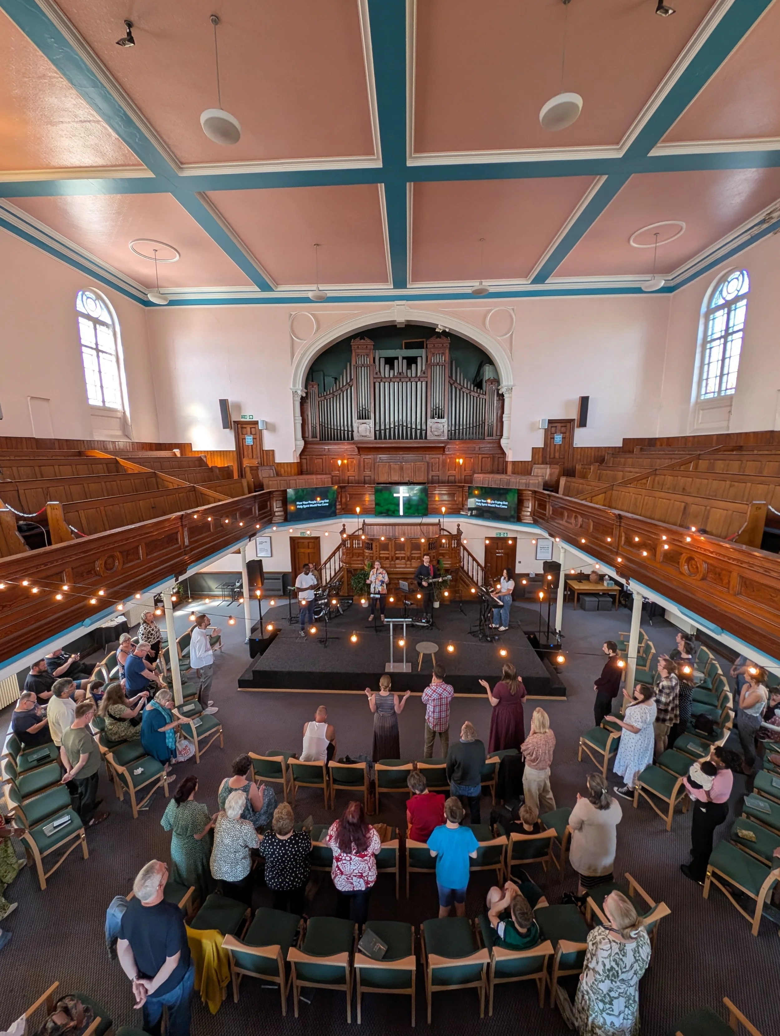 All age family worship in the sanctuary of Darlington Vineyard Church, Salt Yard.