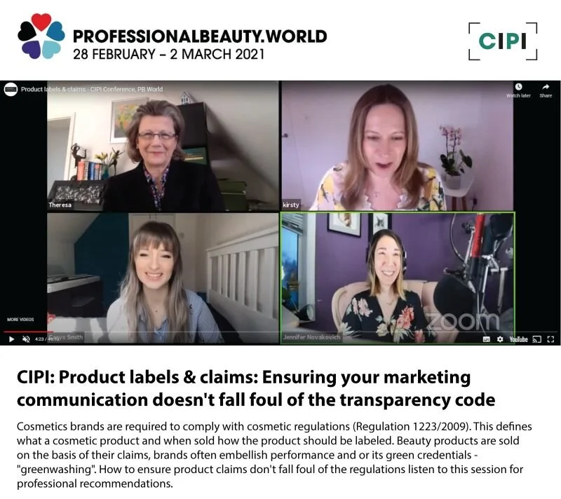 CIPI: Product Labels &amp; Claims - Ensuring your marketing communication doesn't fall foul of the transparency code.