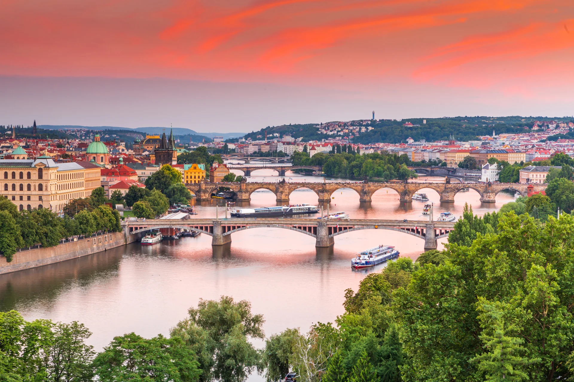 Prague in sunset, July 6, 2018