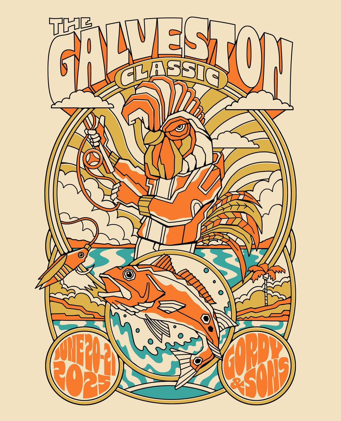 Galveston Classic shirt illustration for @gordyandsons
