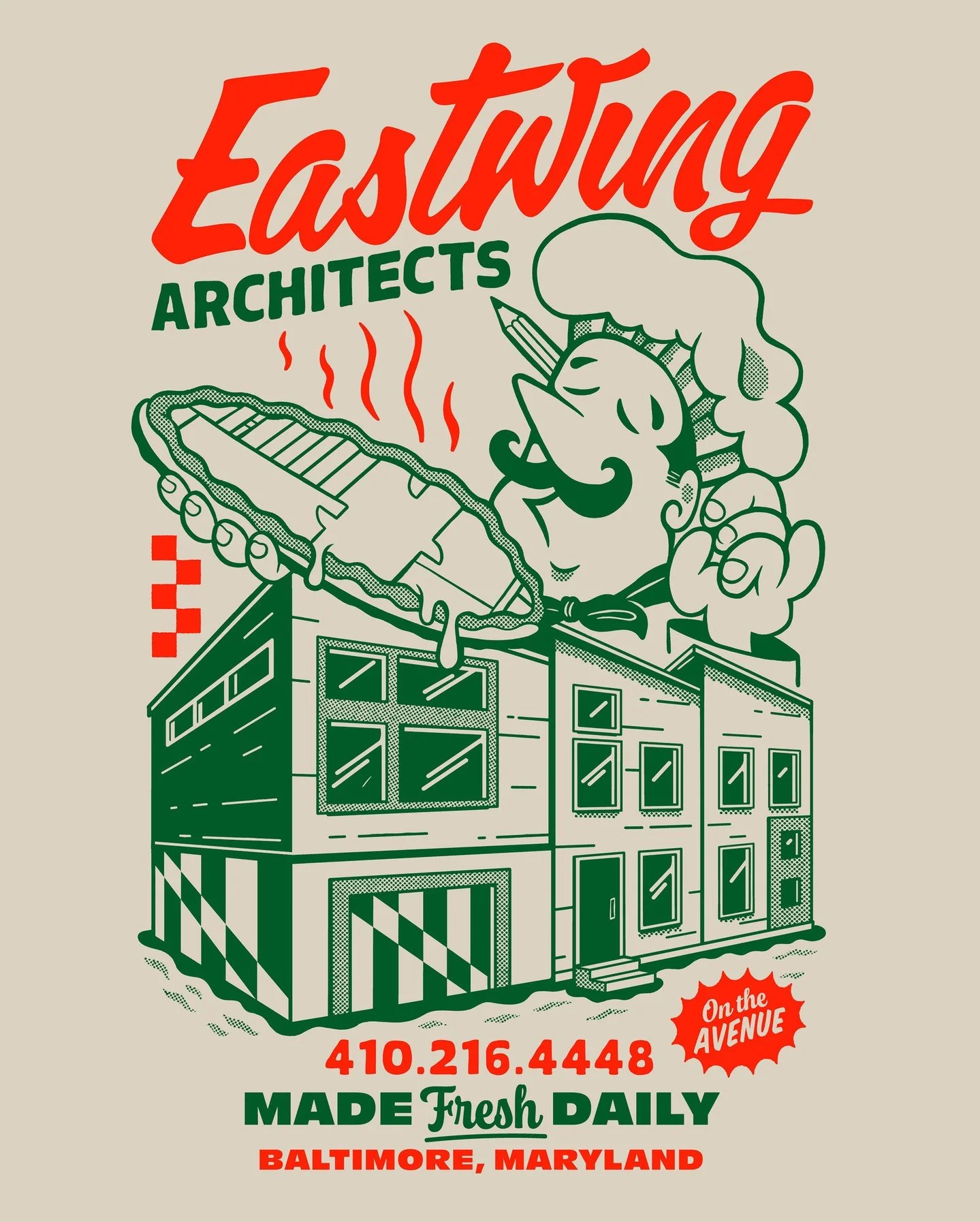 New shirt alert for @eastwingarchitects. For every shirt order they will purchase a toy for a tot.⁠
⁠
Tees for Toys for Tots is back! The concept is simple. You buy a shirt, we buy a toy. Every year we collaborate with a different artist to create a 