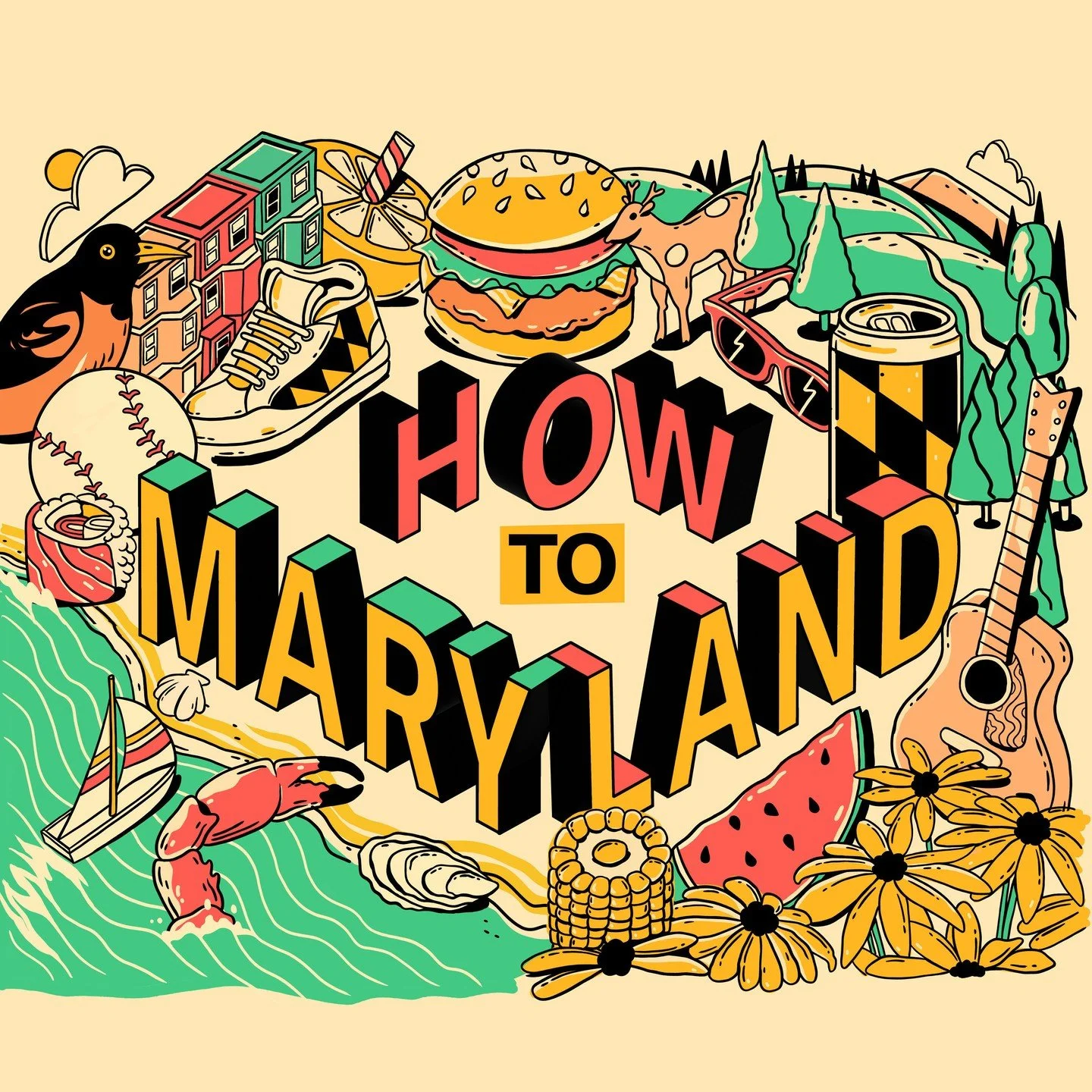 Unused concept for "How to Marylad"⁠
Will I ever get tired of drawing crabs and baseball? No.