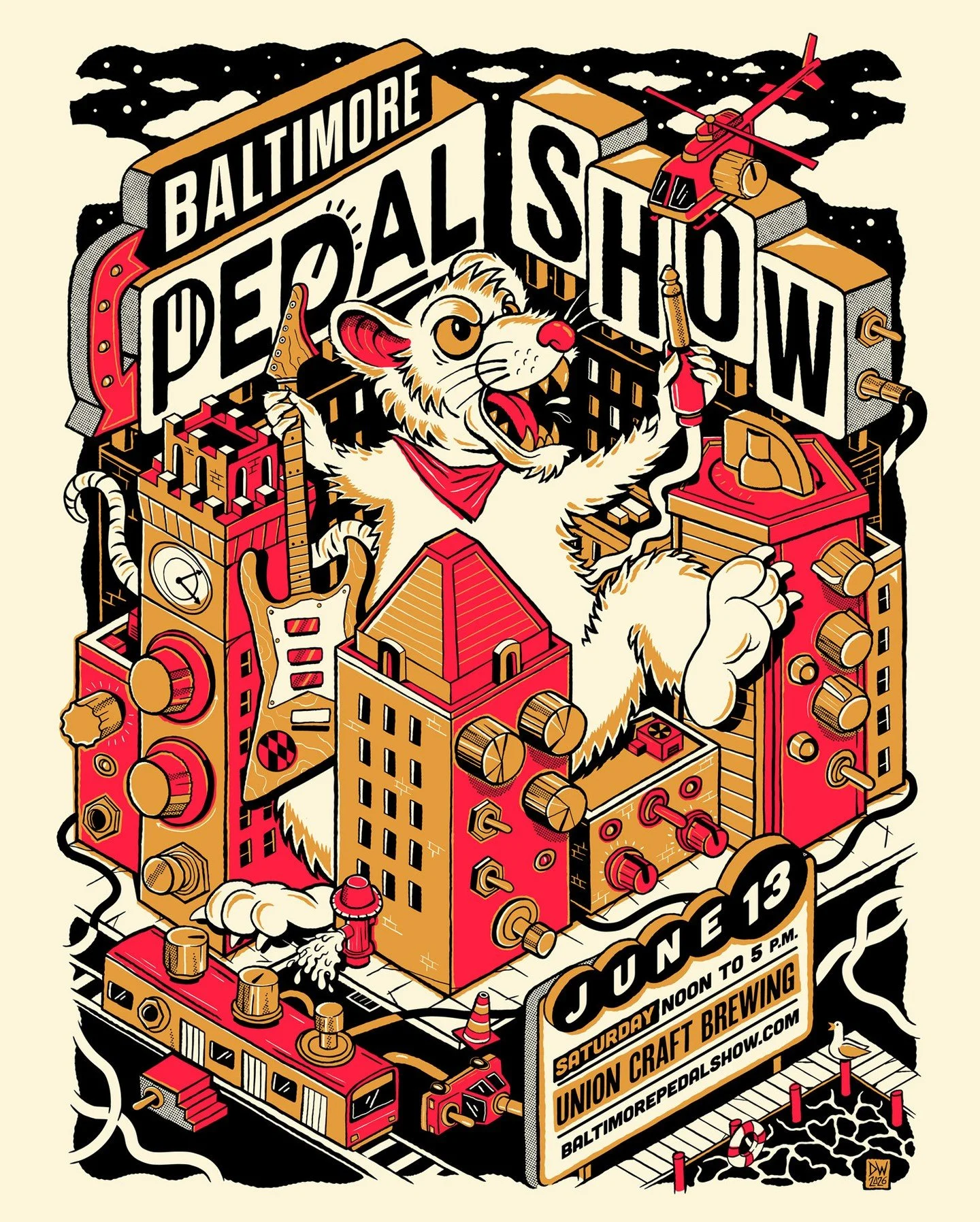 It&rsquo;s that time of year again! @baltimorepedalshow is back and bigger than ever. For our 3rd year we&rsquo;ve moved to @unioncraftbrewing ⁠
More room more vendors!⁠
⁠
We will have hand silkscreened copies of this killer poster.⁠
⁠
Come out on Sa