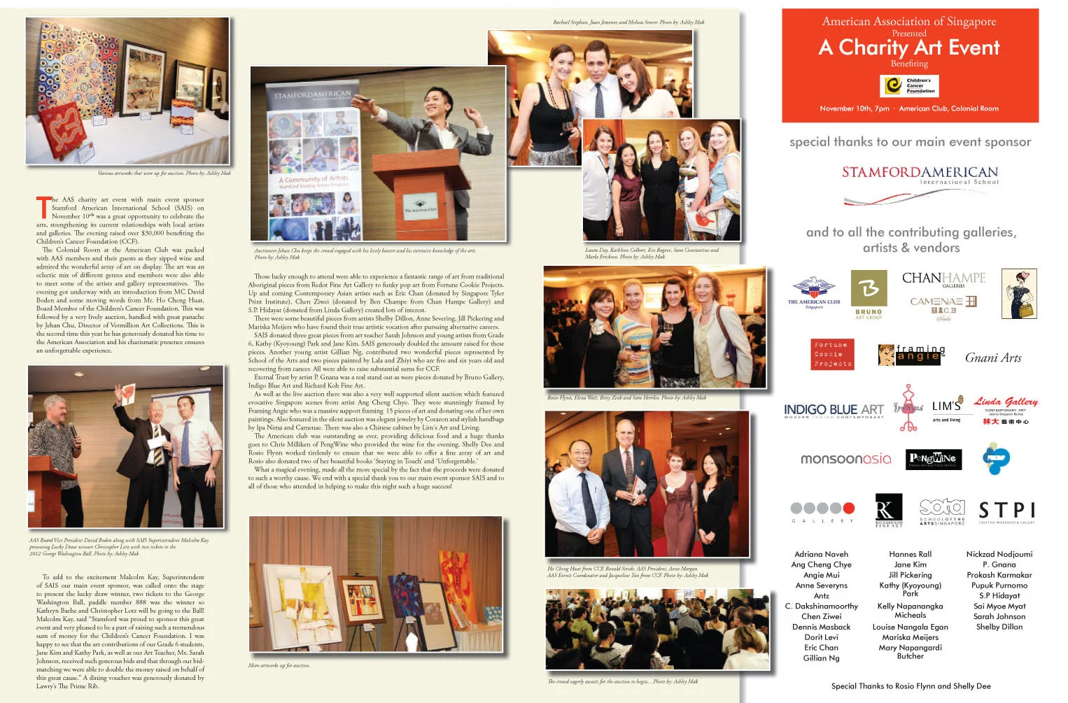 Charity Art Auction Spread