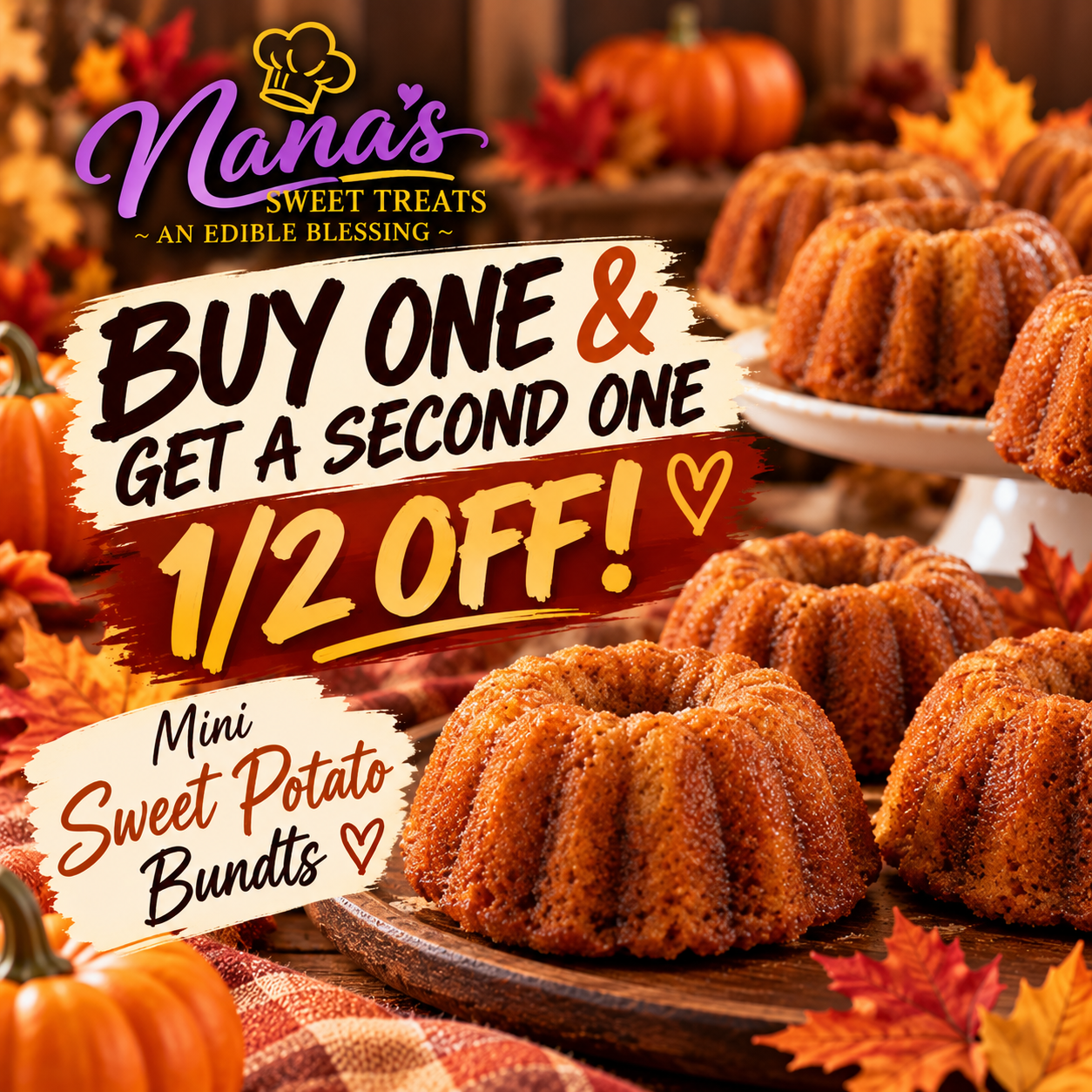 Special - 2 Mini Sweet Potato Bundts