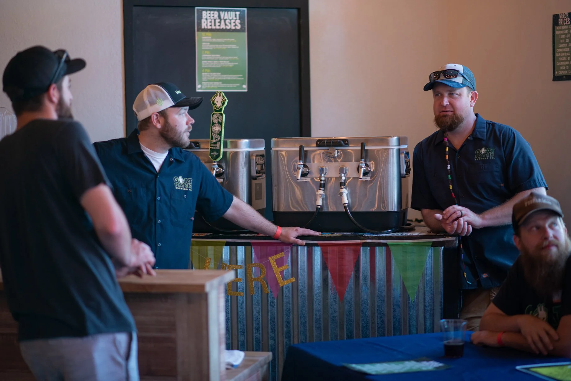 Dylan and Darren were constantly harassed by Ryan from Phantom. Just kidding, they were the gatekeepers for the beer. Photo courtesy Goat Patch Brewing.