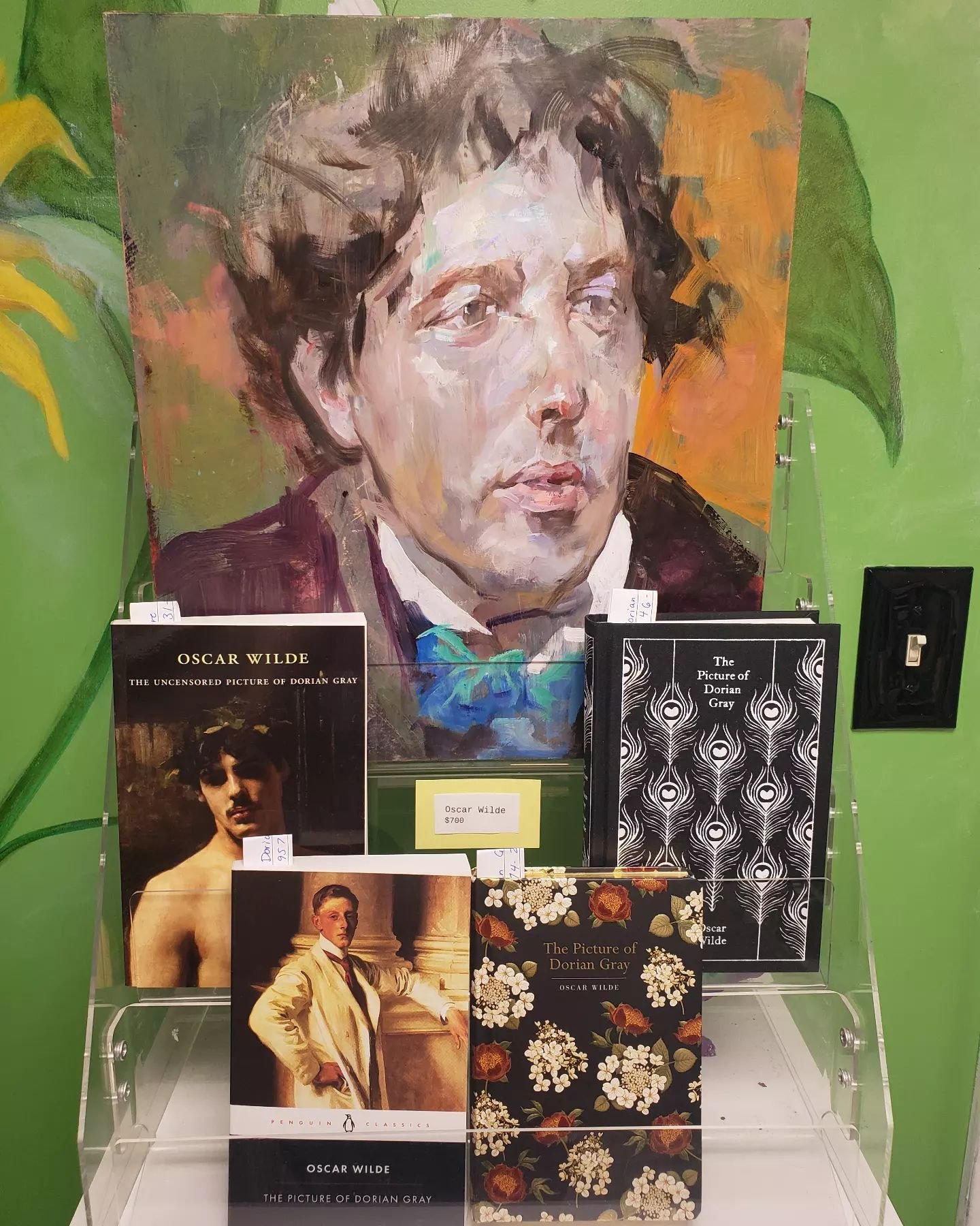 Mathew McFarren's marvelous new author portrait, Irish author, poet and playwright Oscar Wilde. We've got several copies of his masterpiece The Picture of Dorian Gray, including &quot;The Uncensored Picture of Dorian Gray&quot; which  restores materi