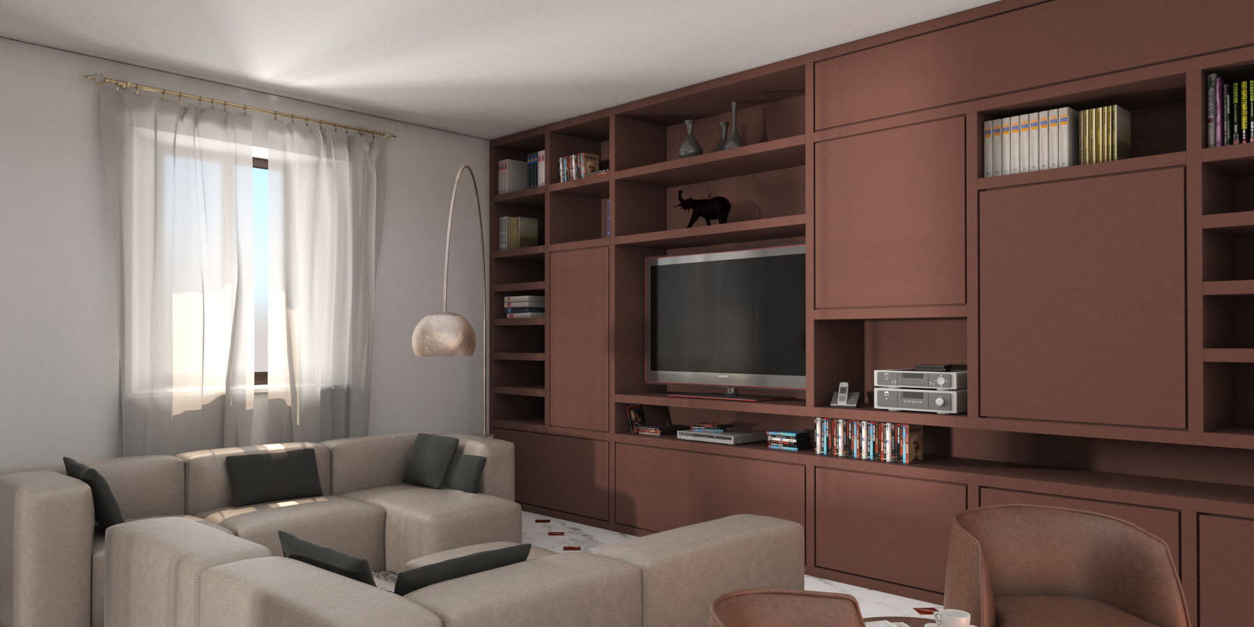 Oggetto: villa per privato Localizzazione: Pistoia Descrizione: Partendo dal gusto classico toscano, abbiamo rivisitato l’uso del marmo come rivestimento a pavimento. Sfruttando la geometria creata dal marmo, i vari ambienti si sono adattati, dai